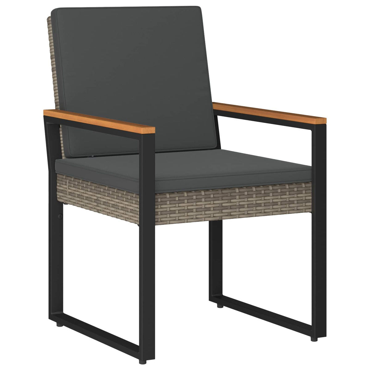 Outdoor Furniture Set 3 pcs Grey and Dark Grey Poly Rattan