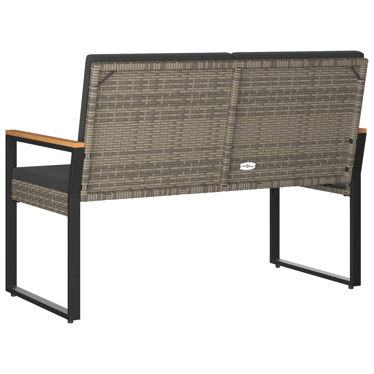Outdoor Bench Grey and Dark Grey 107 x 61 x 80 cm Poly Rattan