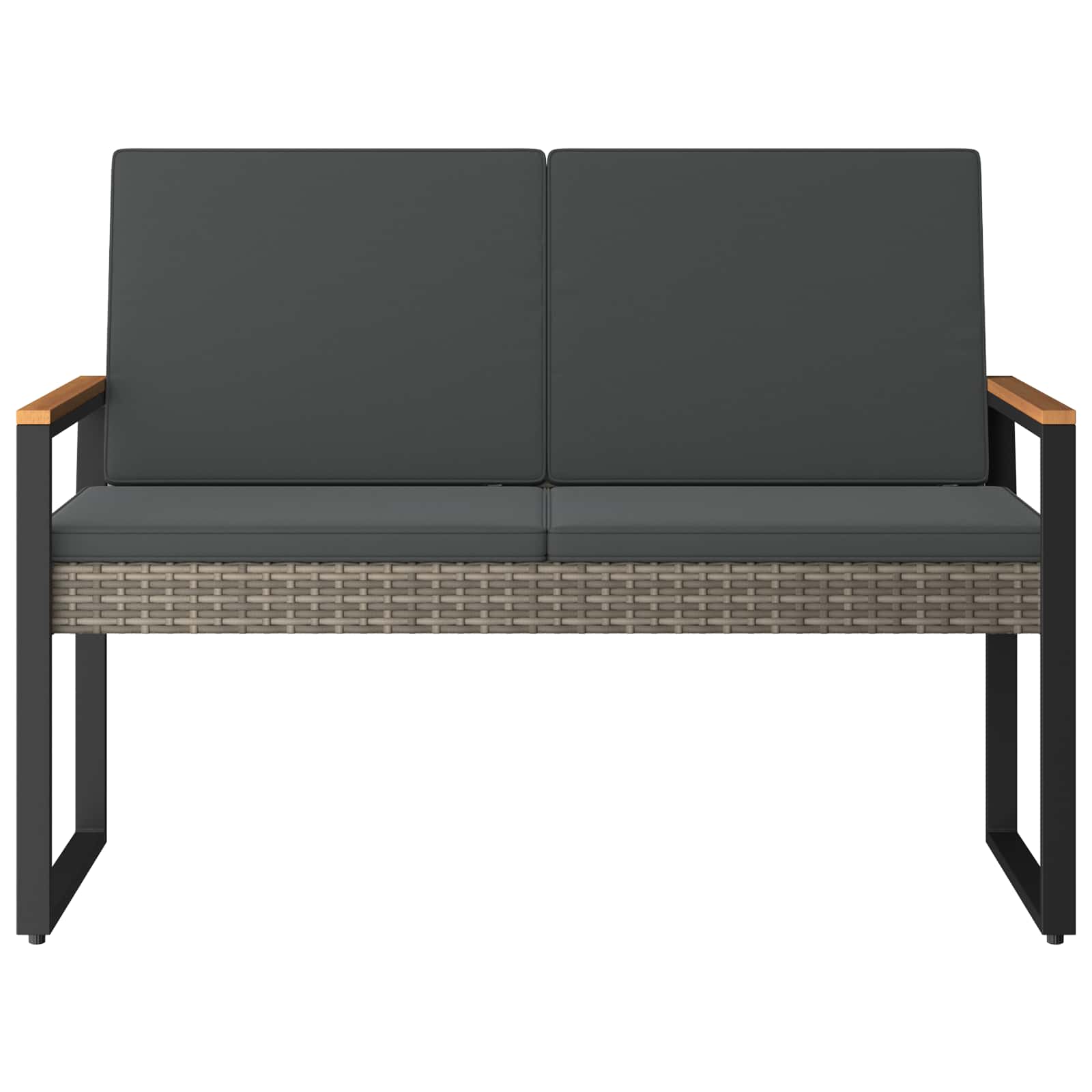 Outdoor Bench Grey and Dark Grey 107 x 61 x 80 cm Poly Rattan