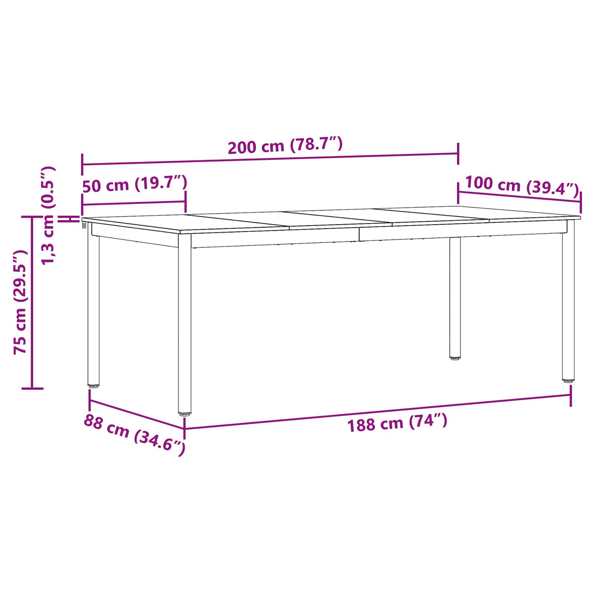 Dining Tables 2 pcs 200 x 100 x 75 cm Engineered Wood