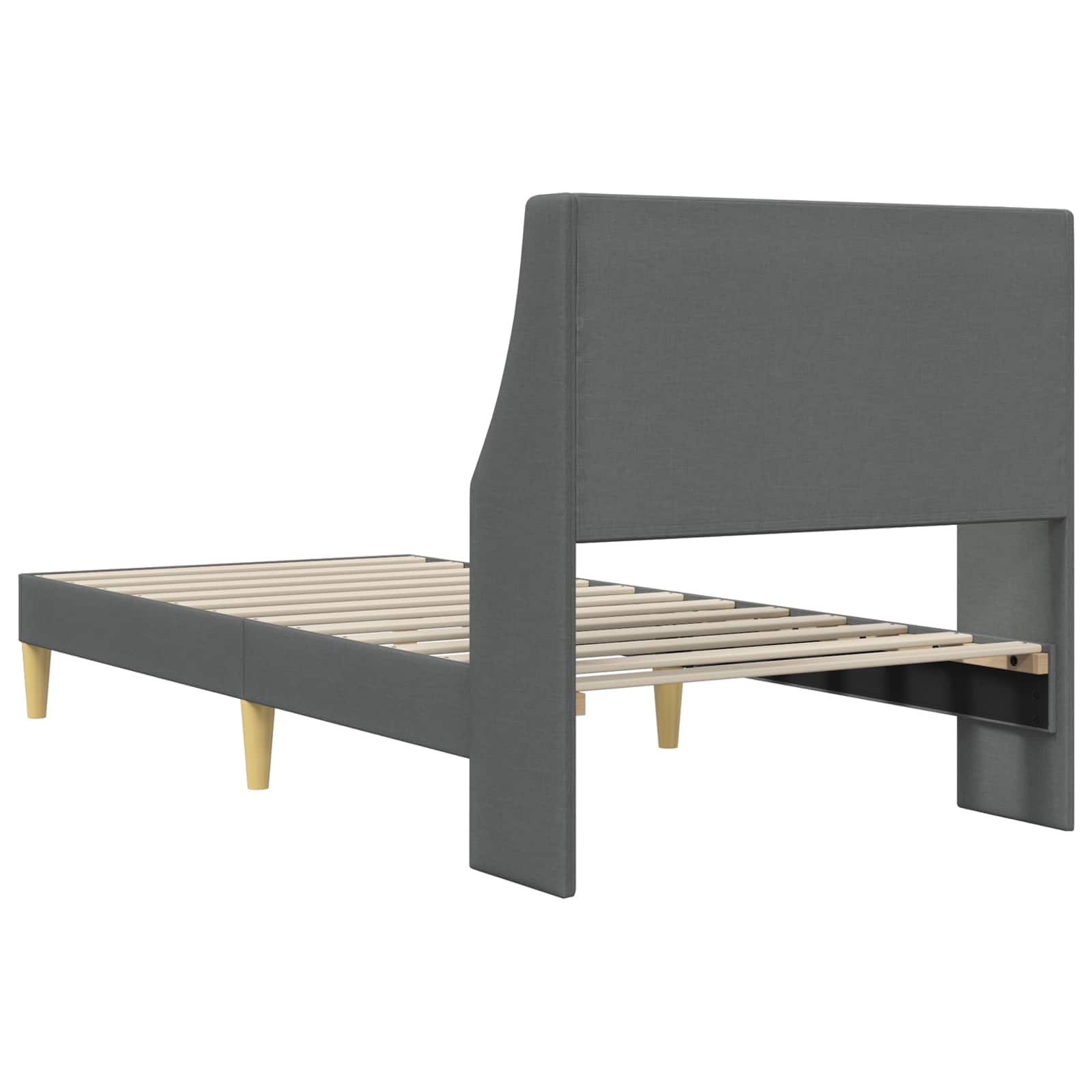 Bed Frame with Headboard Dark Grey 90 x 190 cm Velvet
