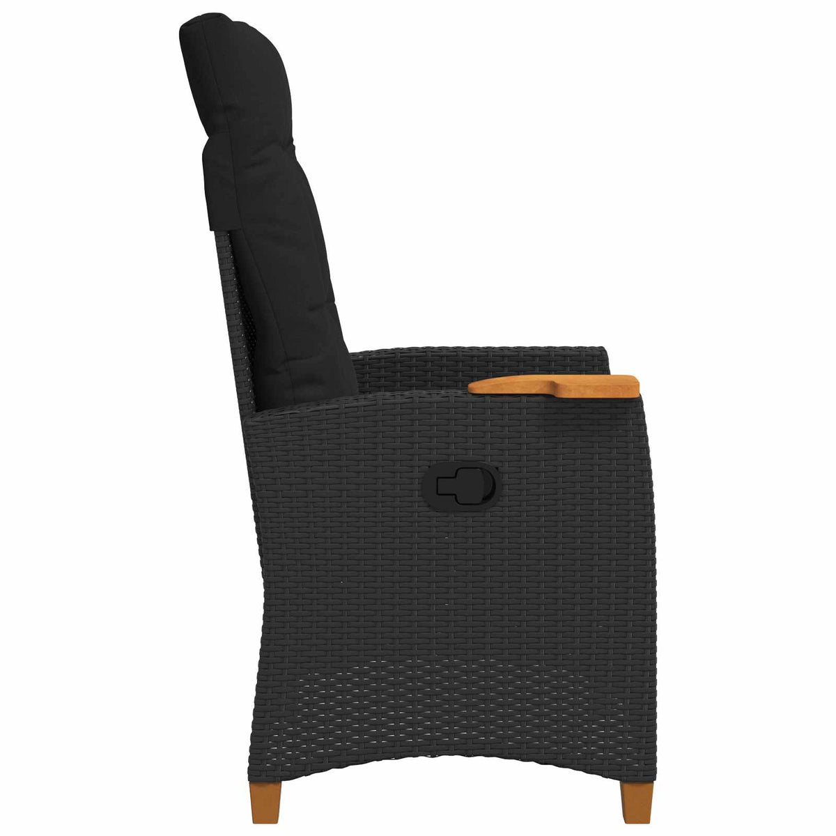 reclining chair with tea plate Black 62 x 64 x 112 cm