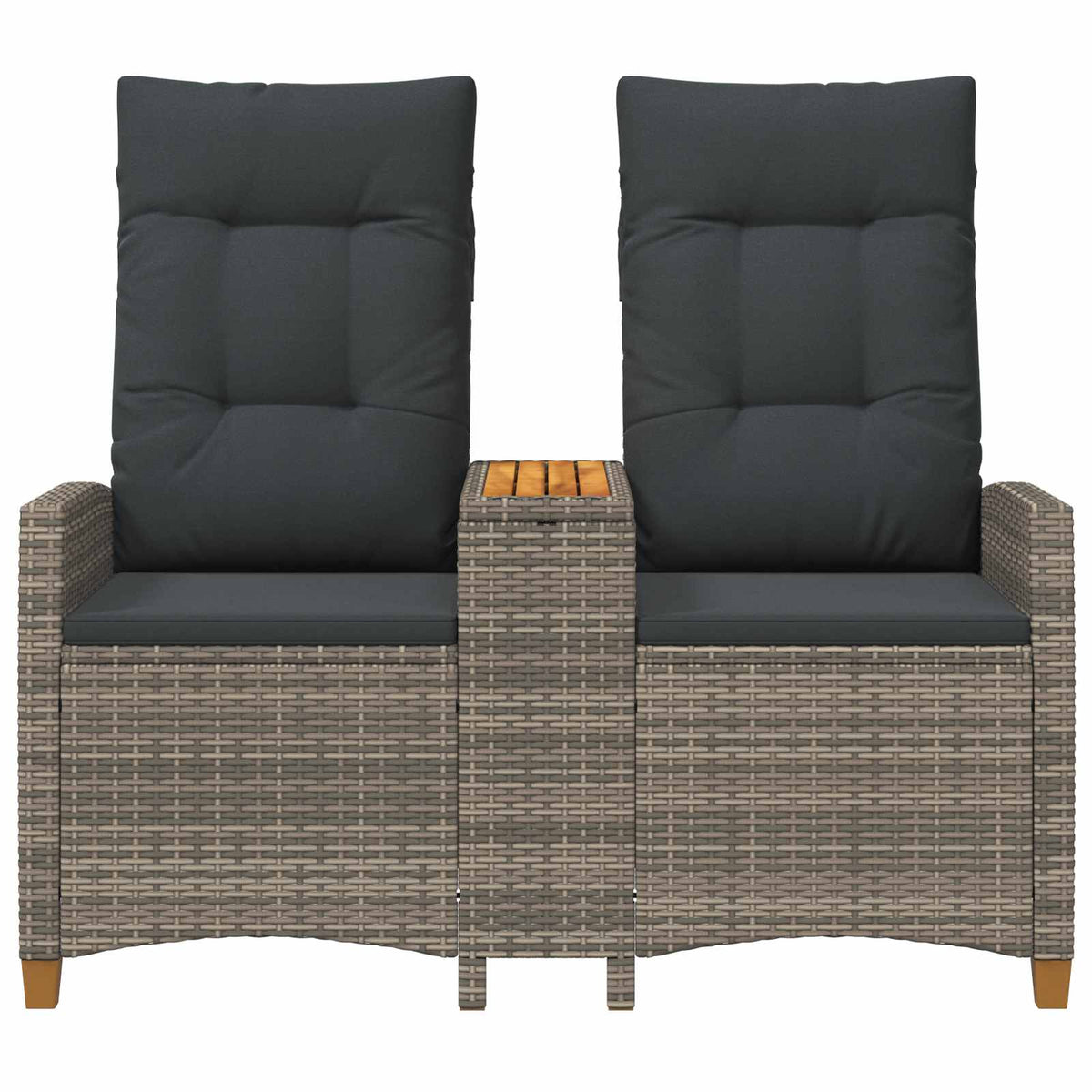 Reclining Bench with Table Grey and Dark Grey 126 x 65 x 112 cm