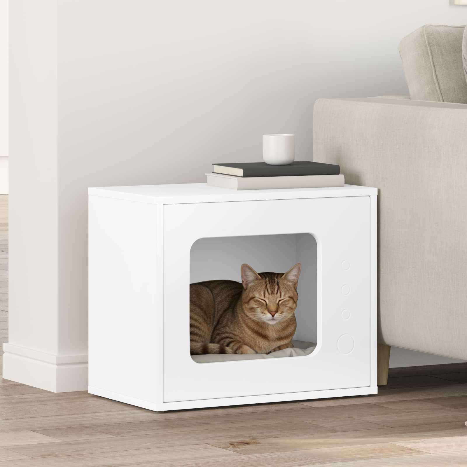 Cat House White 51 x 30 x 42 cm Engineered Wood