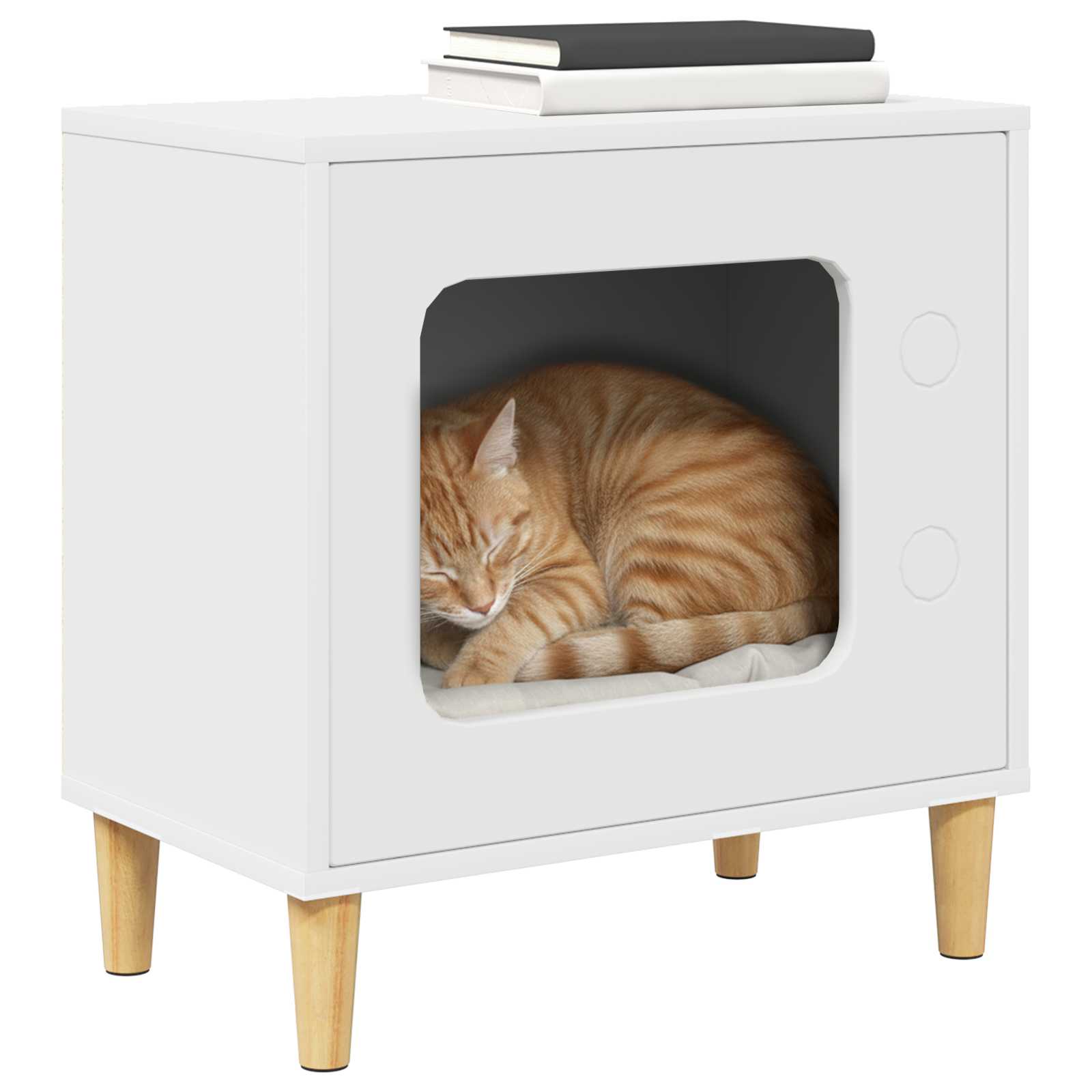 Cat House White 51 x 30 x 52 cm Engineered Wood