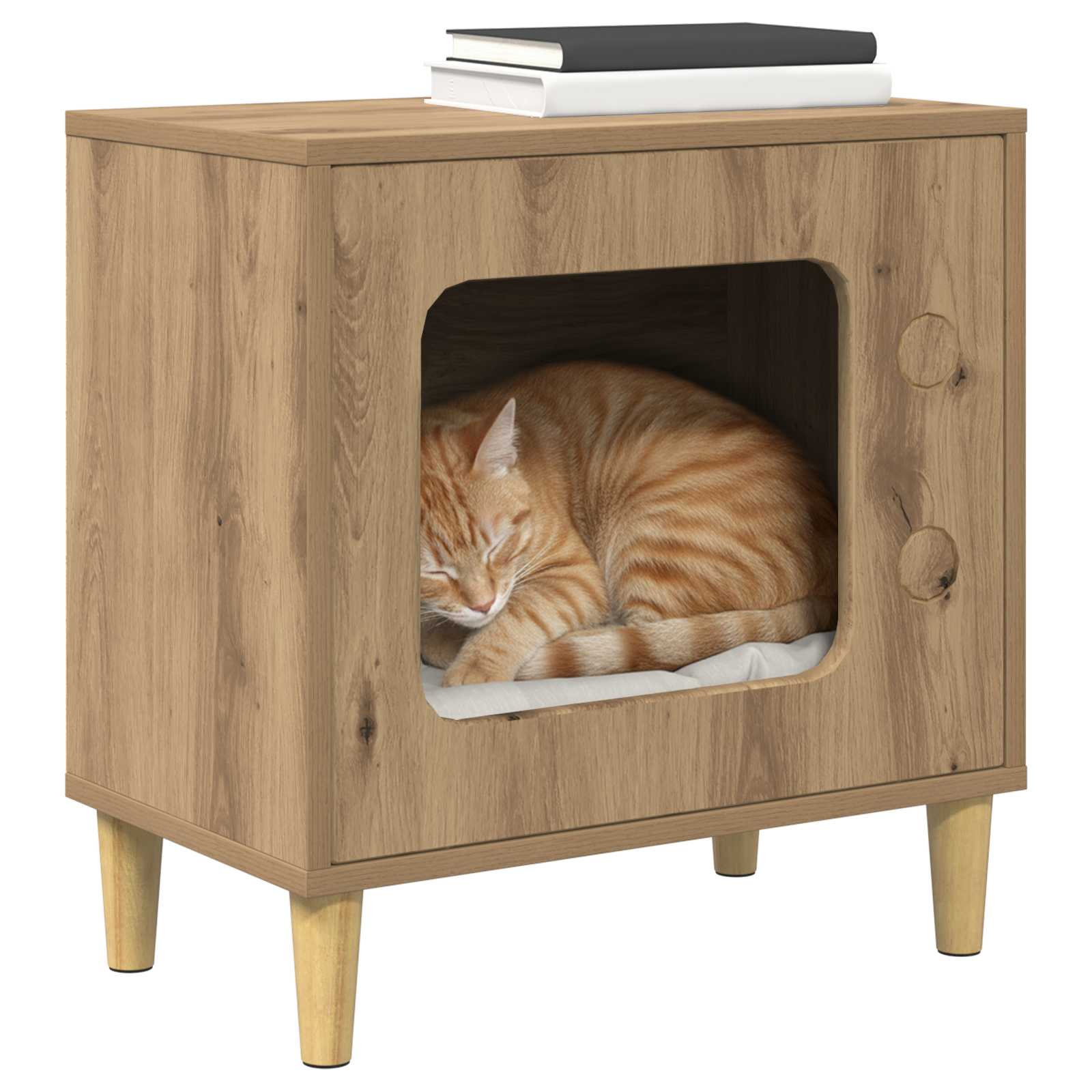 Cat House Artisian Oak 51 x 30 x 52 cm Engineered Wood