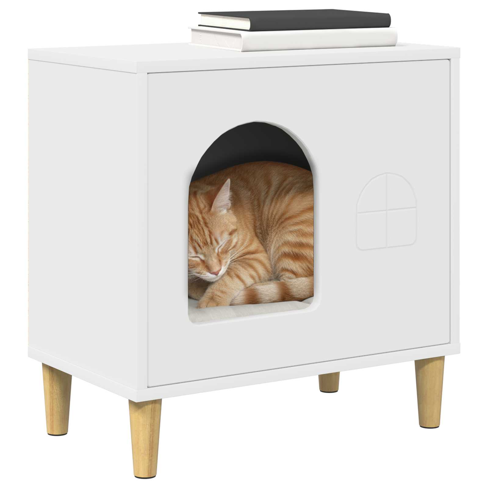 Cat House White 51 x 30 x 52 cm Engineered Wood