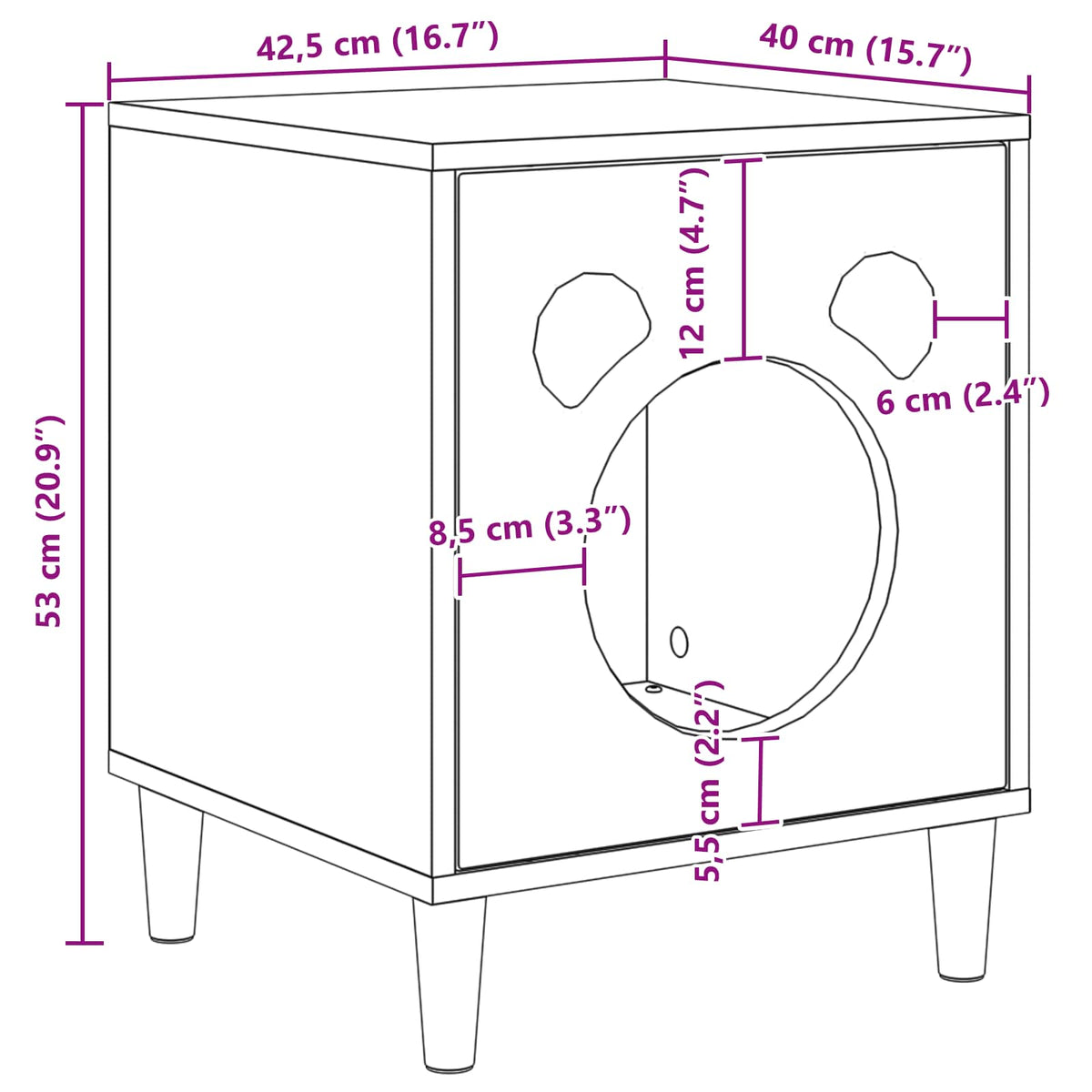 Cat House White 42.5 x 40 x 53 cm Engineered Wood