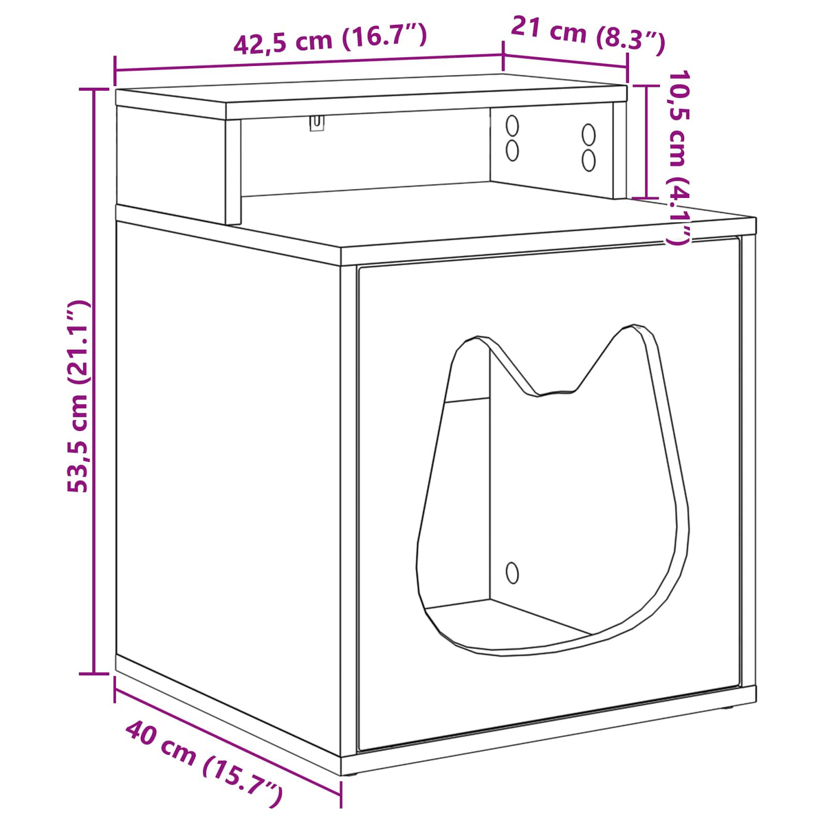 Cat House White 42.5 x 40 x 53.5 cm Engineered Wood