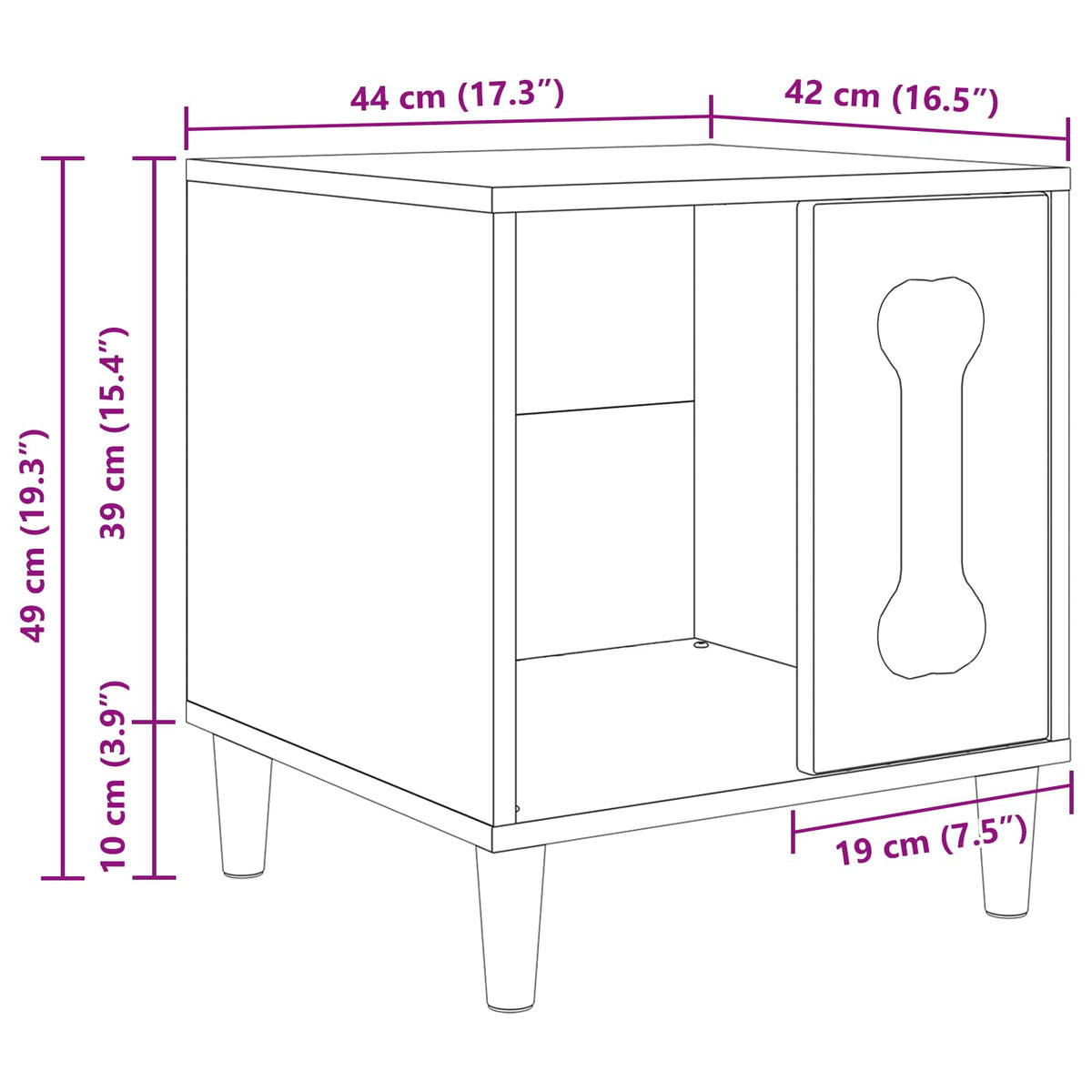 Dog House White 44 x 42 x 49 cm Engineered Wood