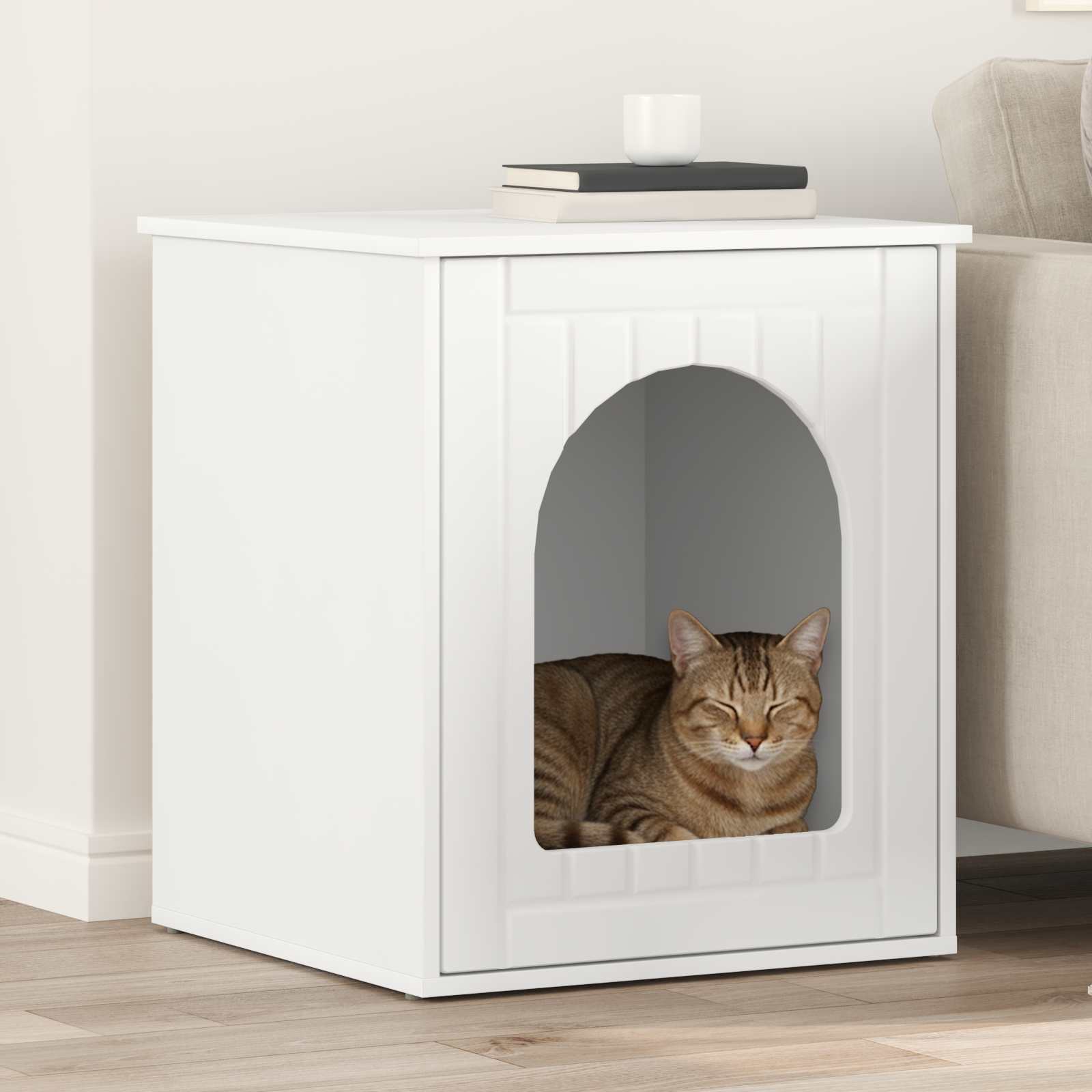 Cat House White 53 x 52 x 62 cm Engineered Wood