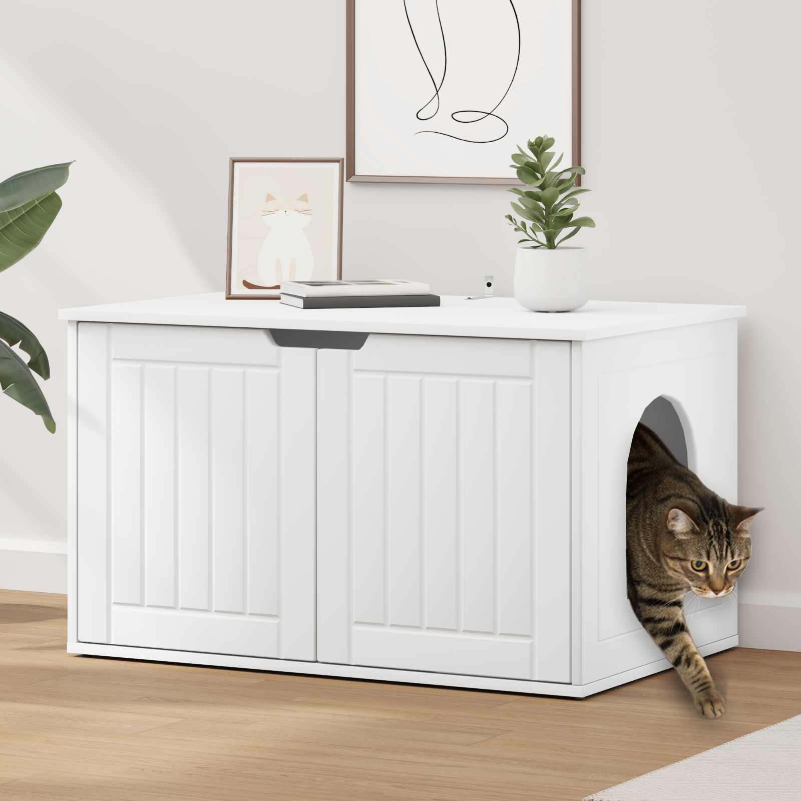 Cat House White 85 x 55 x 50.5 cm Engineered Wood