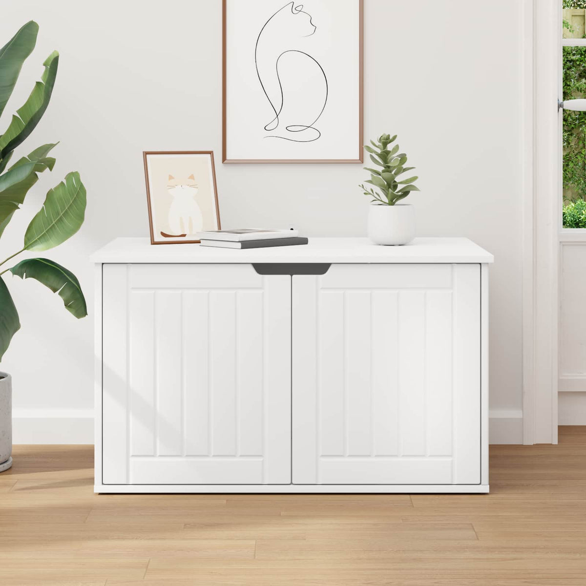 Cat House White 85 x 55 x 50.5 cm Engineered Wood