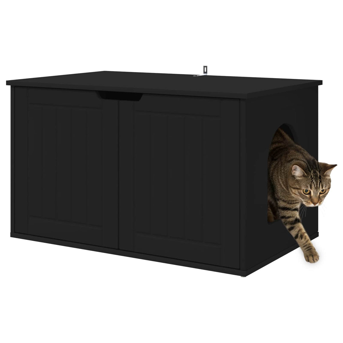 Cat House Black 85 x 55 x 50.5 cm Engineered Wood