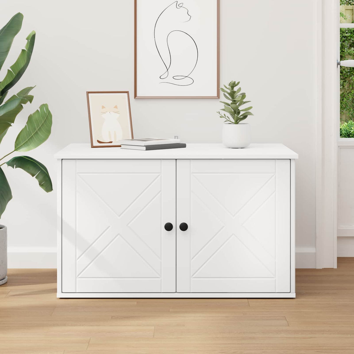 Cat House White 85 x 55 x 50.5 cm Engineered Wood