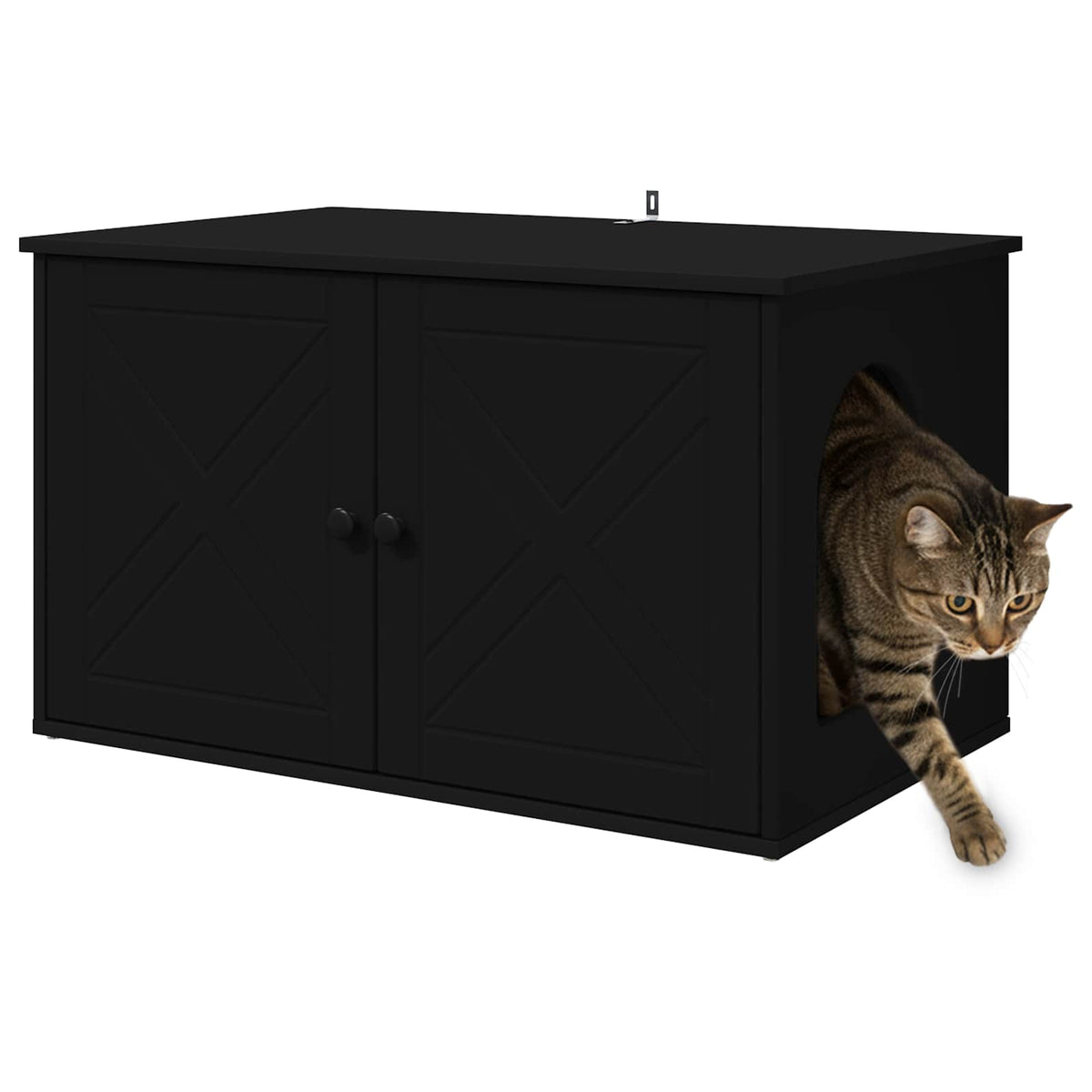 Cat House Black 85 x 55 x 50.5 cm Engineered Wood