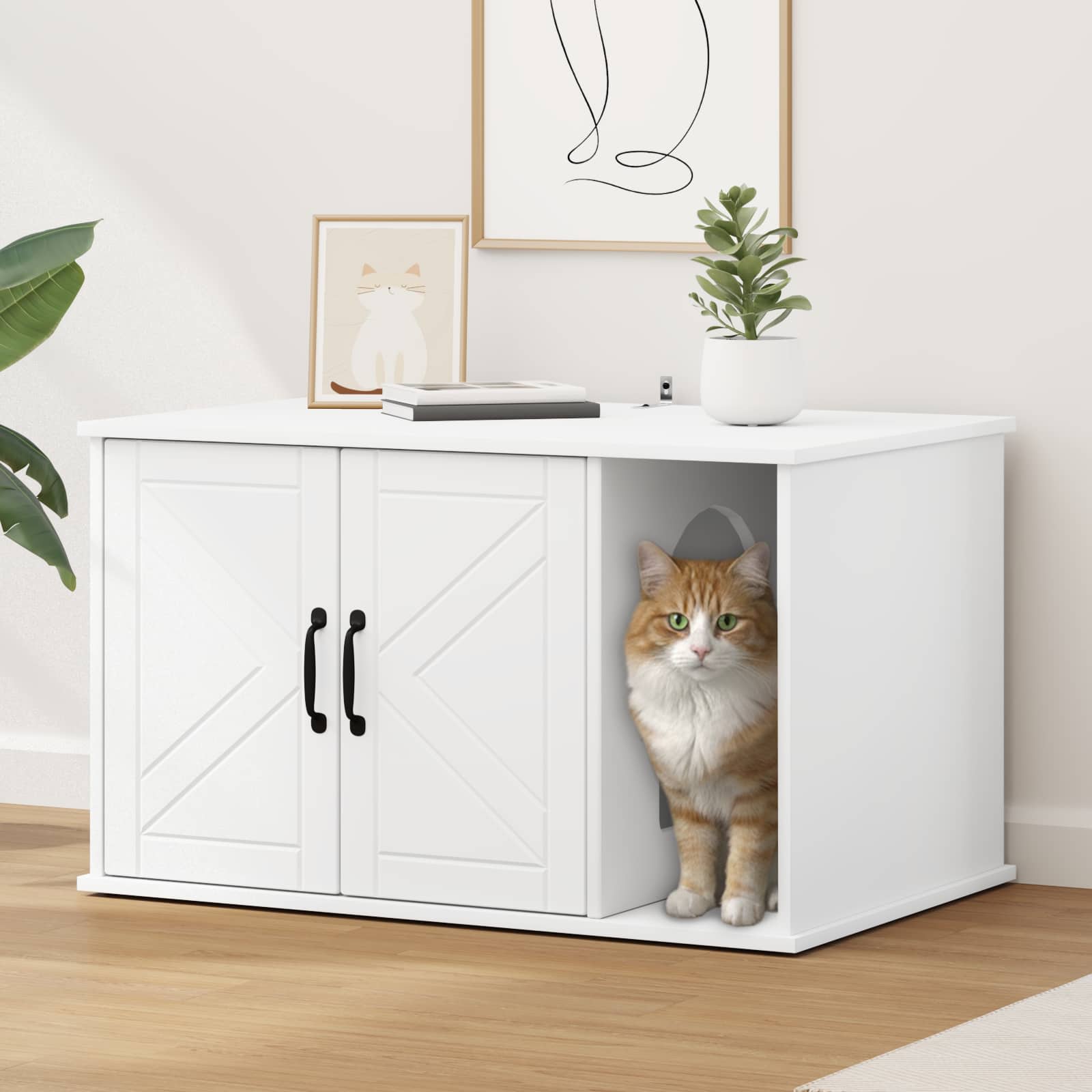 Cat House White 85 x 55 x 50 cm Engineered Wood
