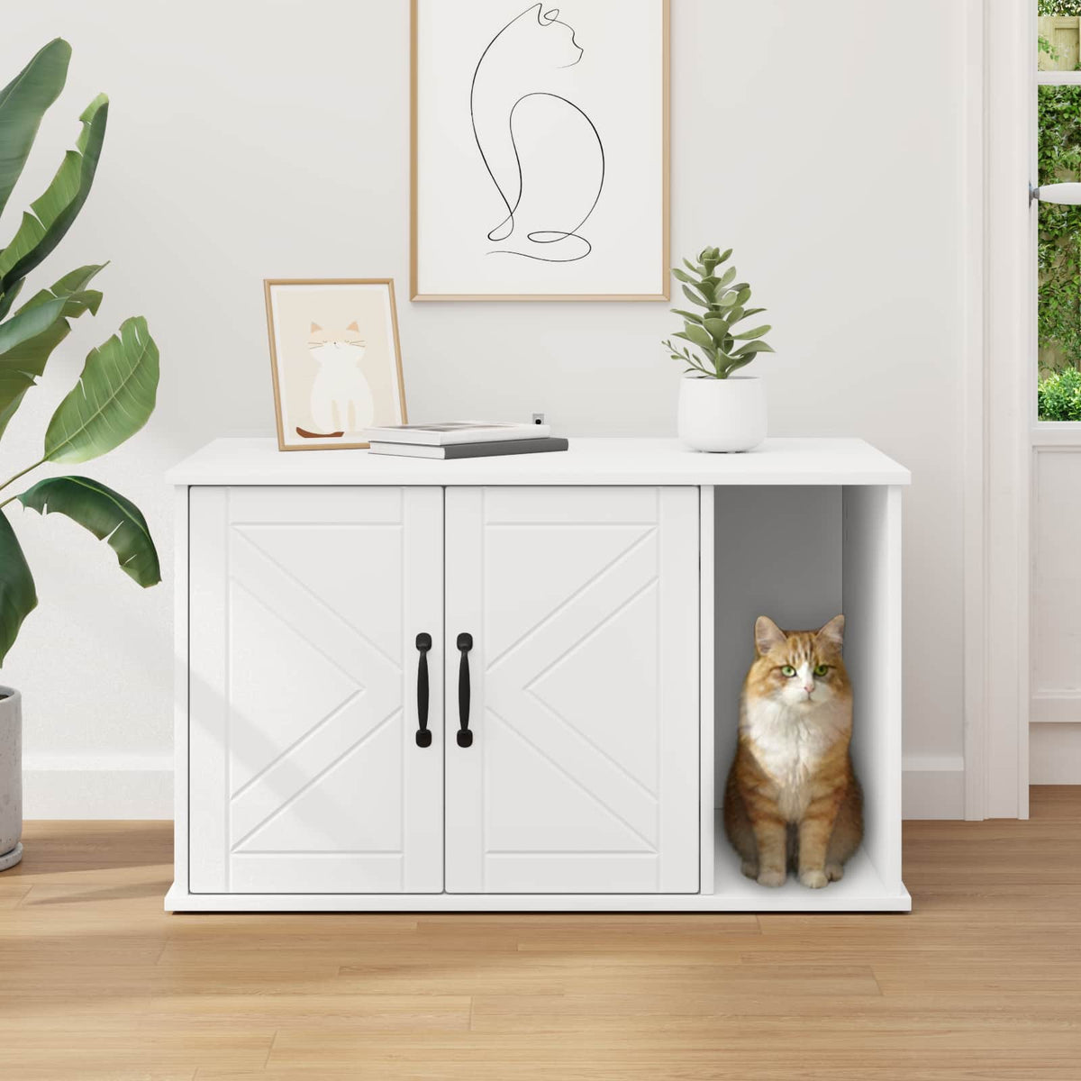 Cat House White 85 x 55 x 50 cm Engineered Wood