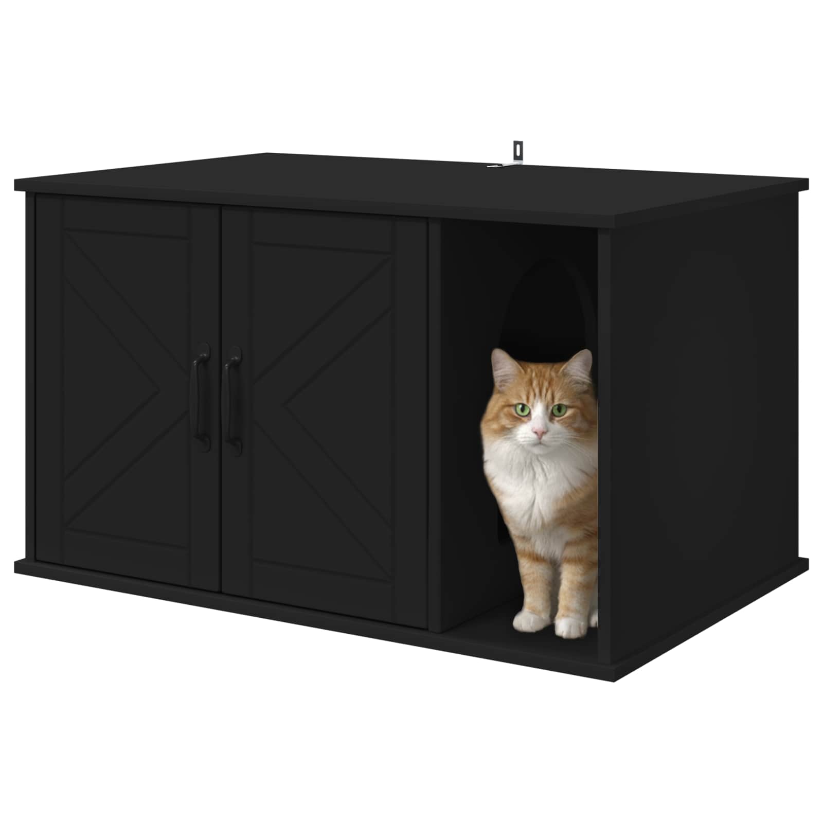Cat House Black 85 x 55 x 50 cm Engineered Wood