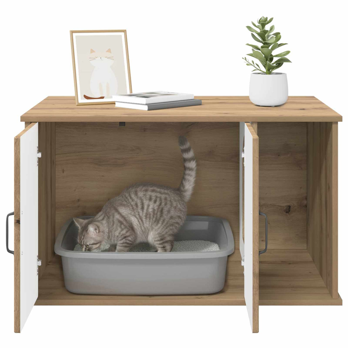 Cat House Artisian Oak 85 x 55 x 50 cm Engineered Wood