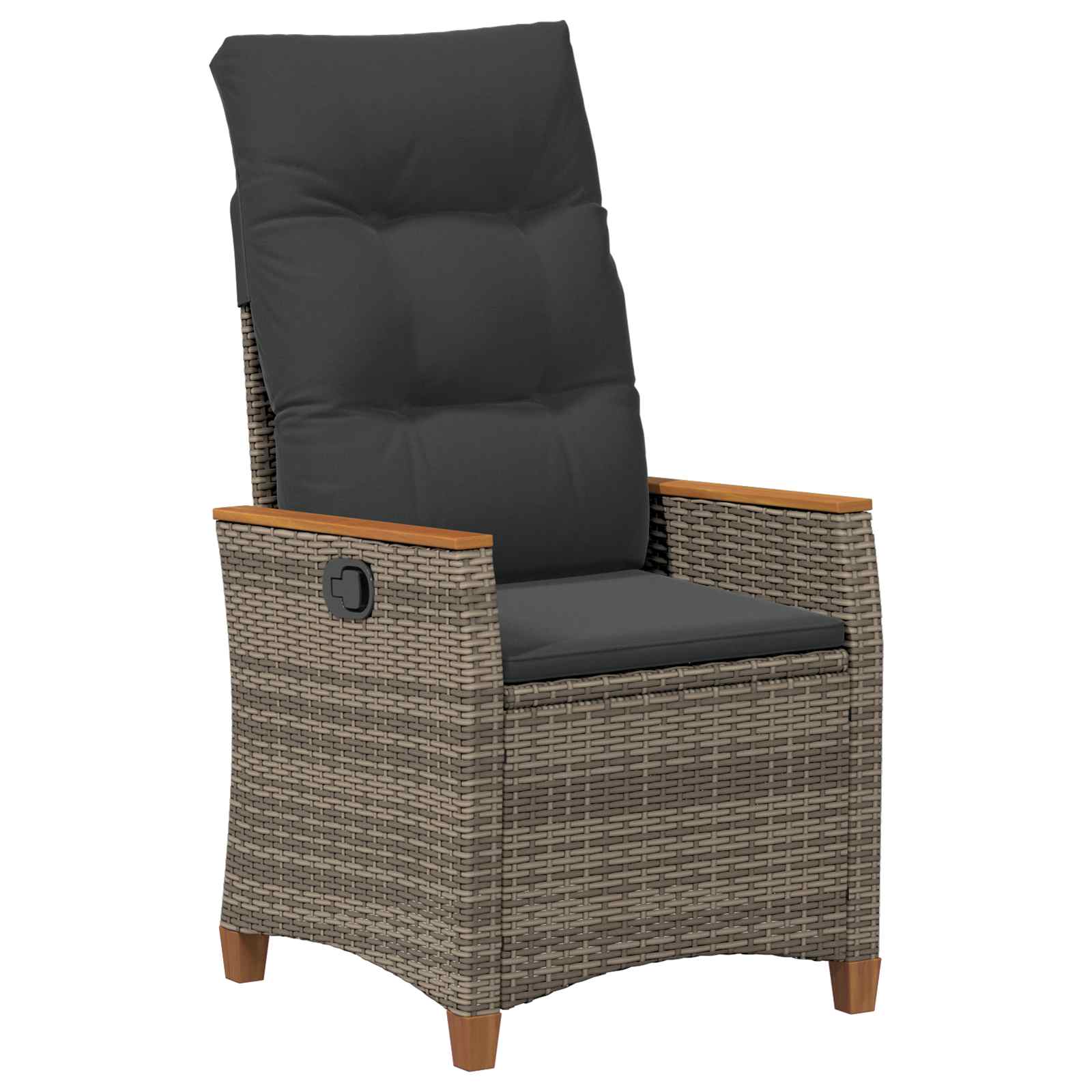 Reclining Garden Chair Grey and Dark Grey 64 x 57.5 x 112 cm