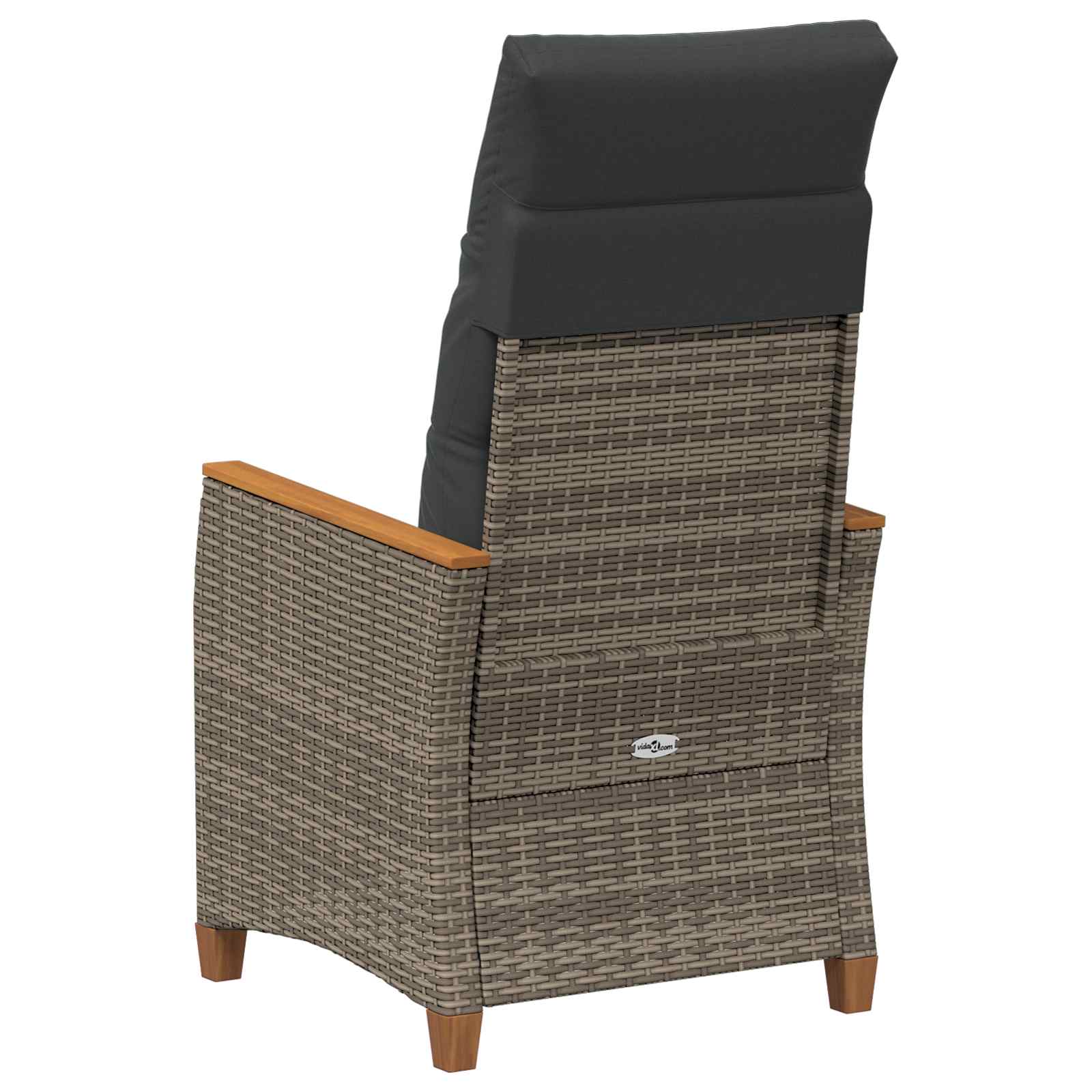 Reclining Garden Chair Grey and Dark Grey 64 x 57.5 x 112 cm