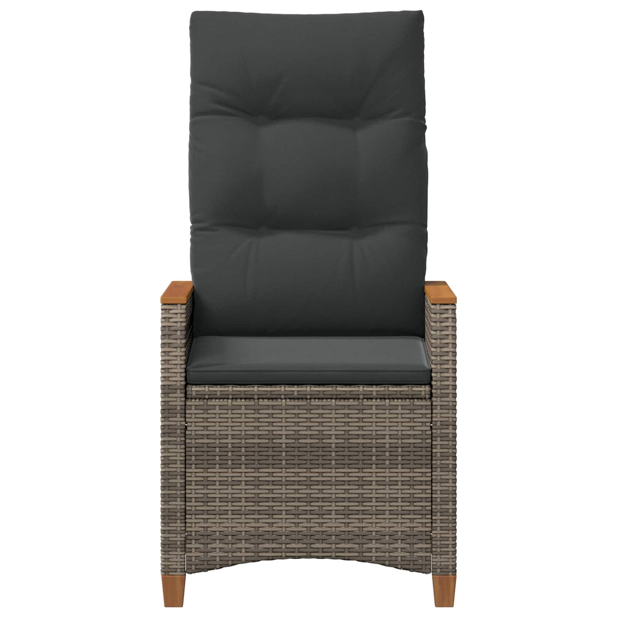 Reclining Garden Chair Grey and Dark Grey 64 x 57.5 x 112 cm
