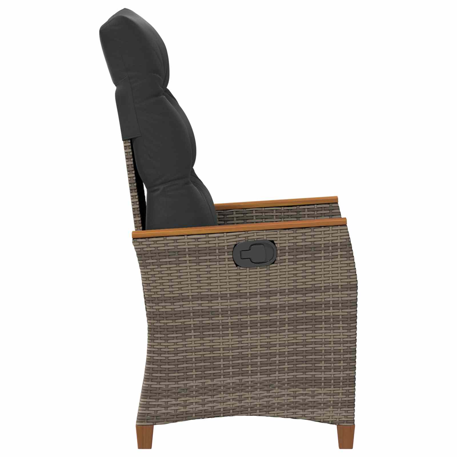 Reclining Garden Chair Grey and Dark Grey 64 x 57.5 x 112 cm