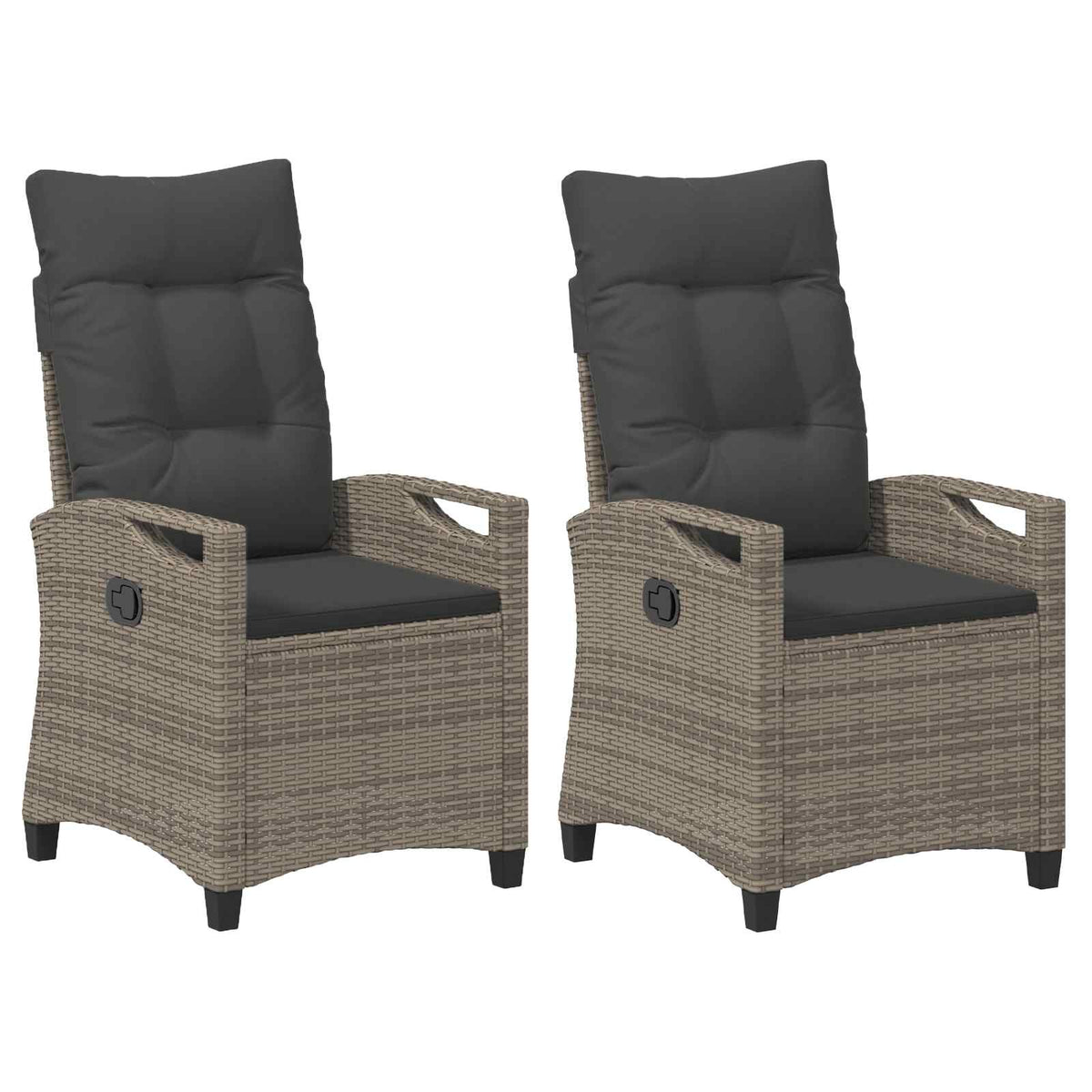 Garden Chair 2 pcs Grey and Dark Grey 56 x 60 x 112 cm