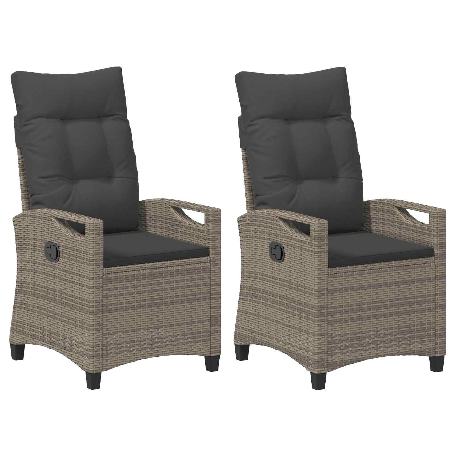 Garden Chair 2 pcs Grey and Dark Grey 56 x 60 x 112 cm