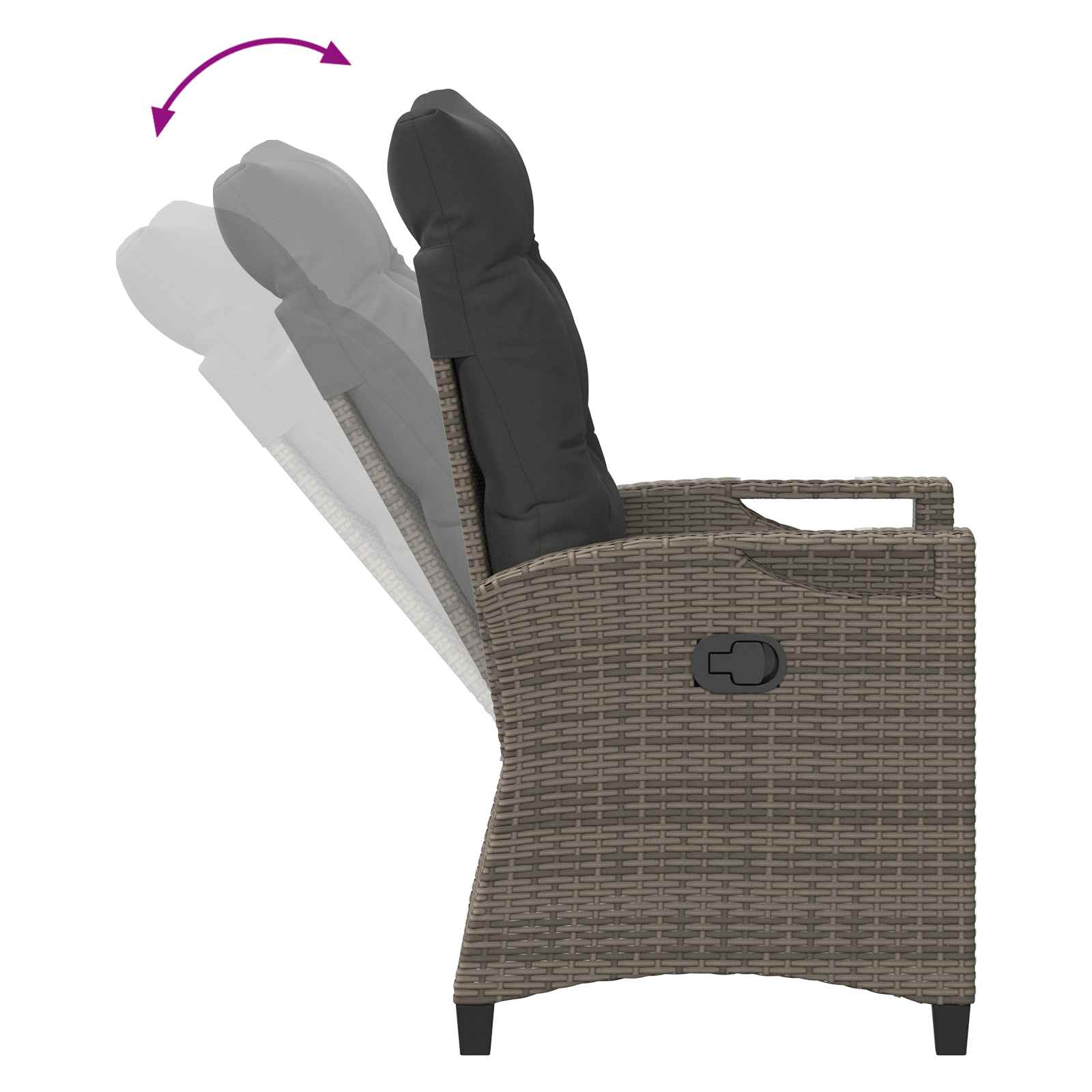 Garden Chair 2 pcs Grey and Dark Grey 56 x 60 x 112 cm