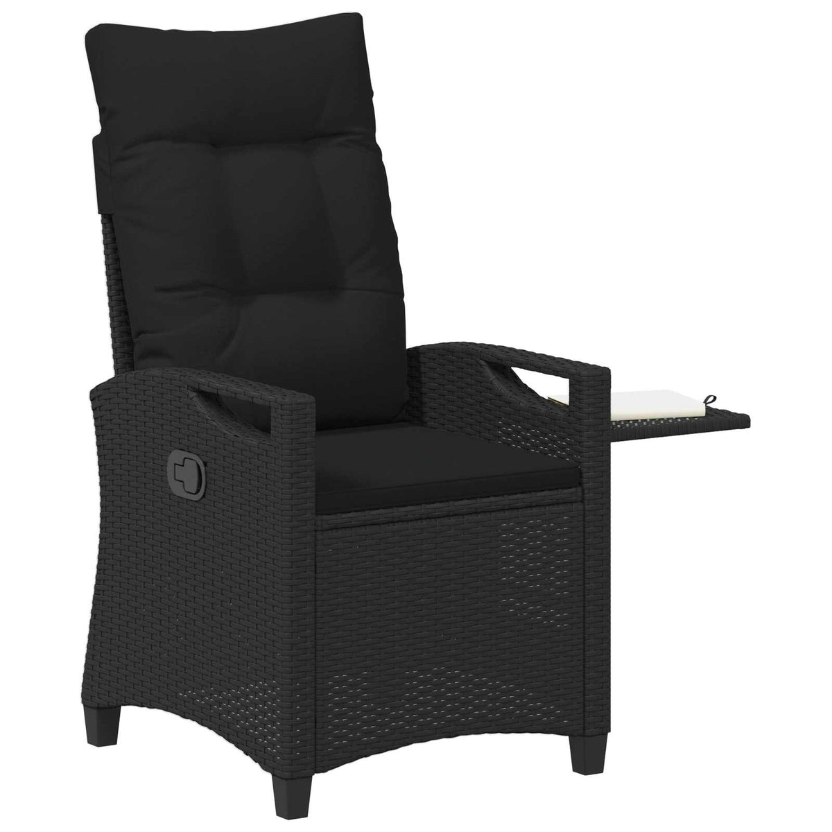 Reclining Garden Chair Black 56 x 60 x 112 cm Poly Rattan