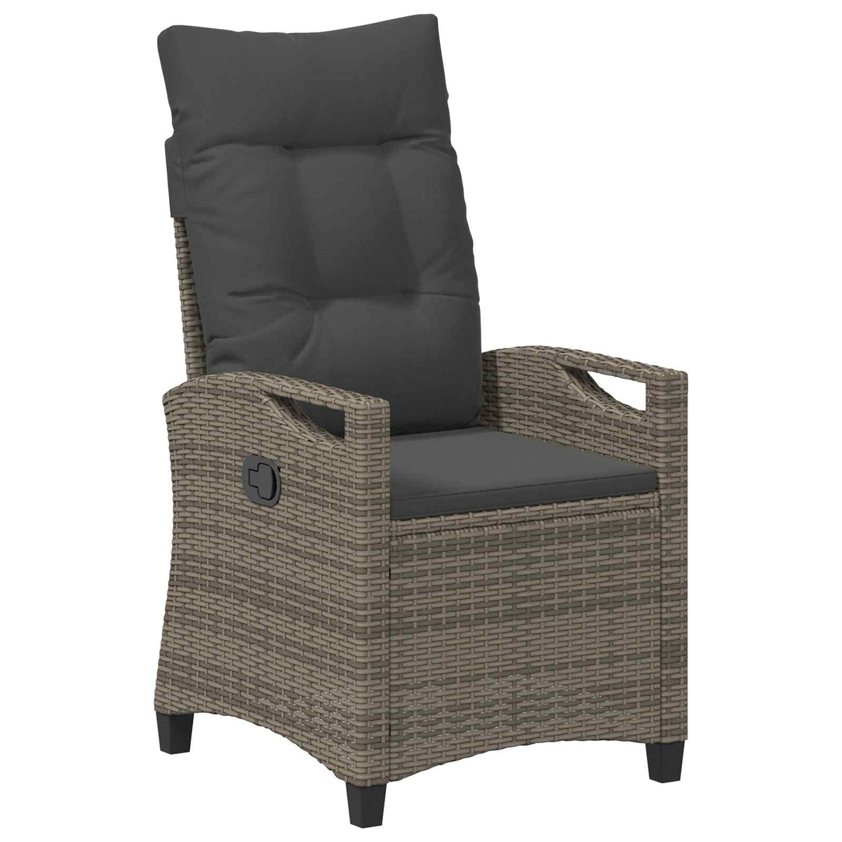 Reclining Garden Chair Grey and Dark Grey 56 x 60 x 112 cm