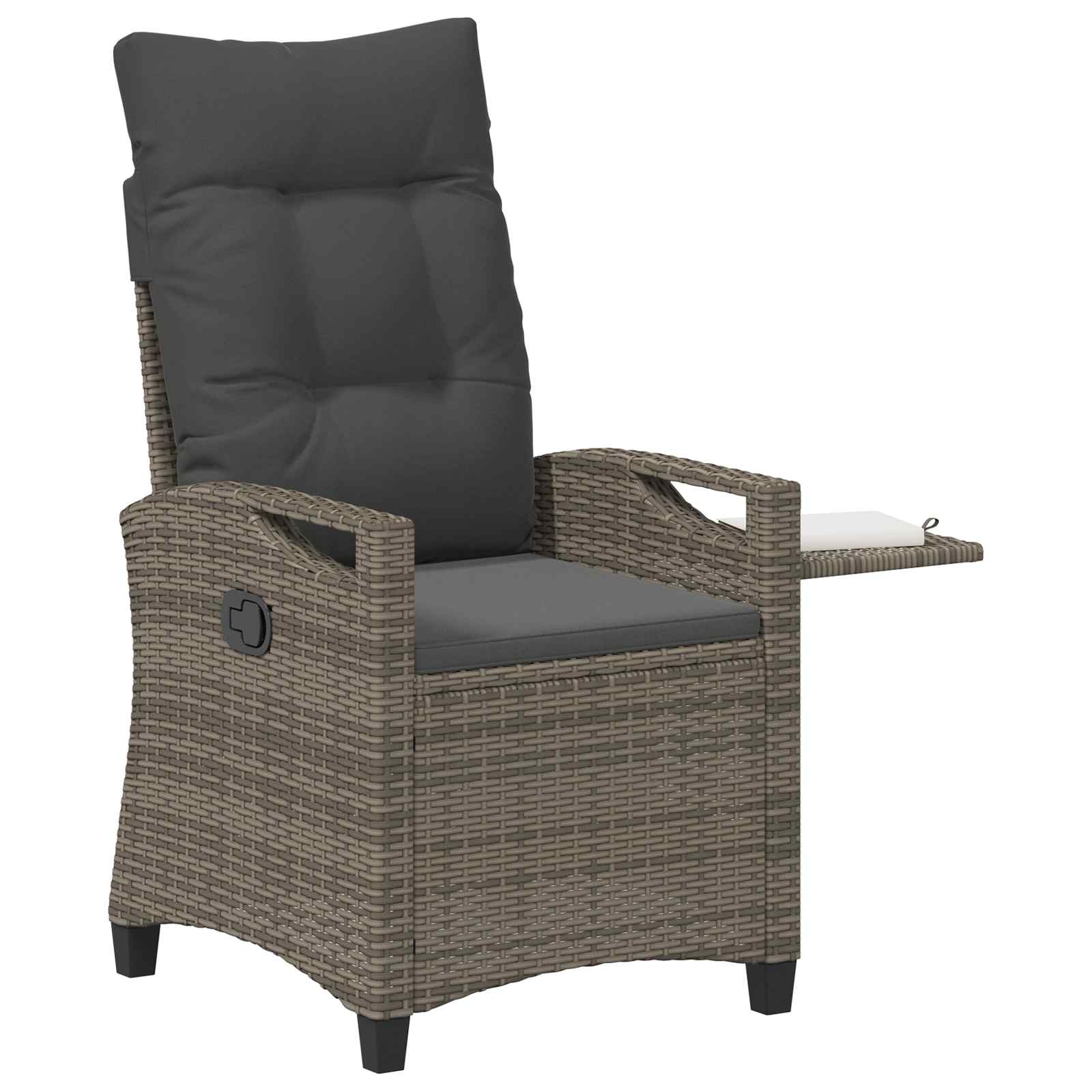 Reclining Garden Chair Grey and Dark Grey 56 x 60 x 112 cm