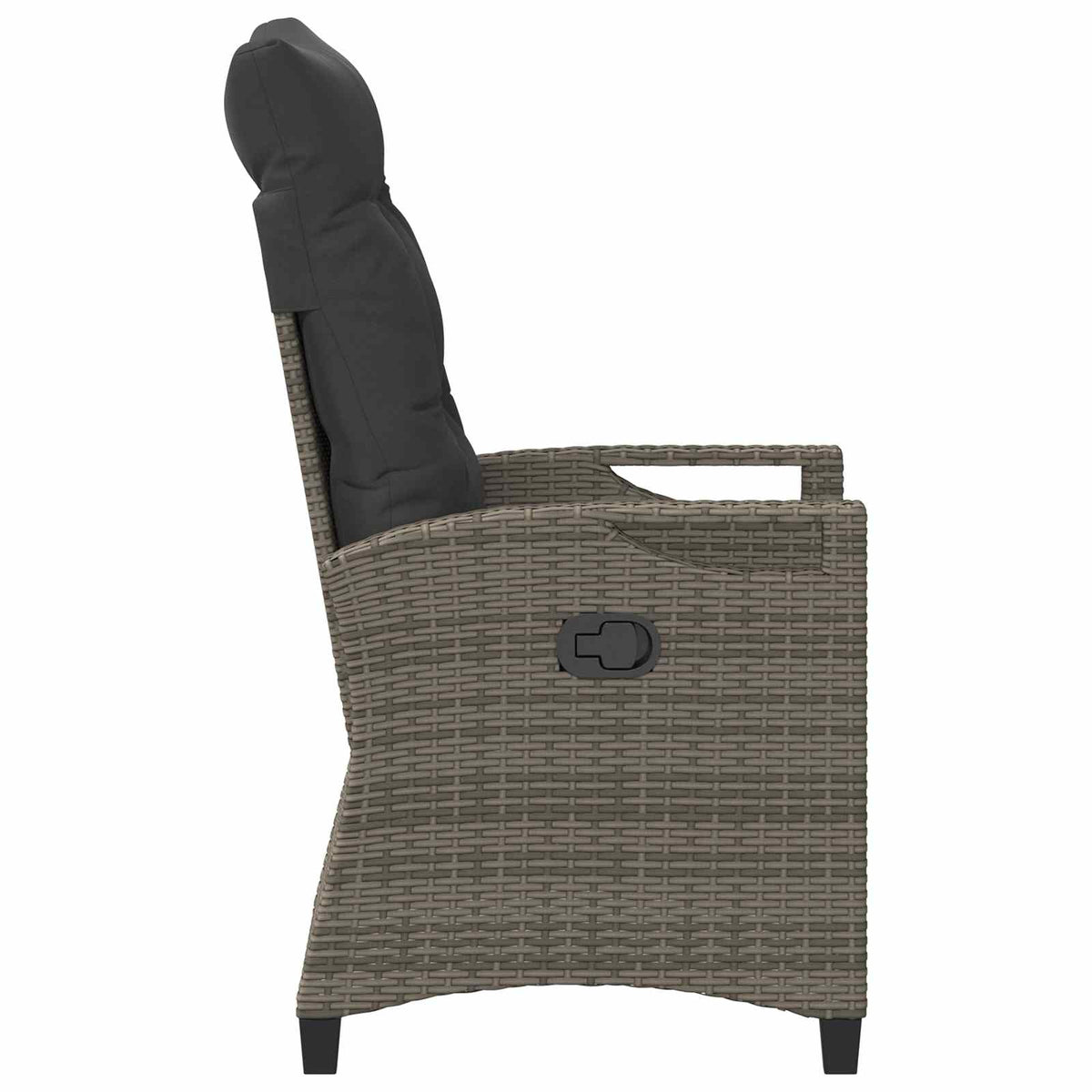 Reclining Garden Chair Grey and Dark Grey 56 x 60 x 112 cm