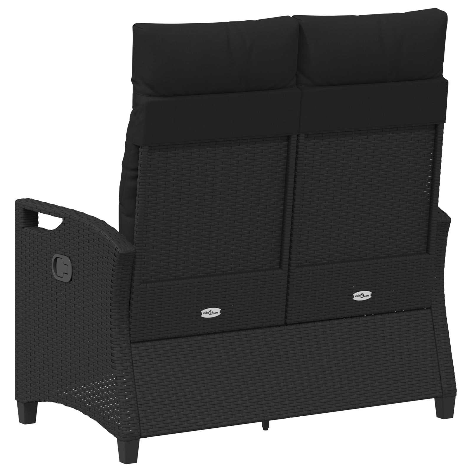 Garden Bench Black 105 x 60 x 112 cm Steel and Polyester