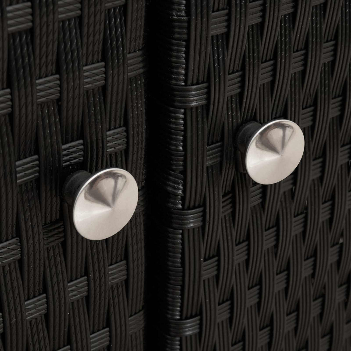 Cabinet Black 70 x 50 x 87 cm Polyester and Roly Rattan