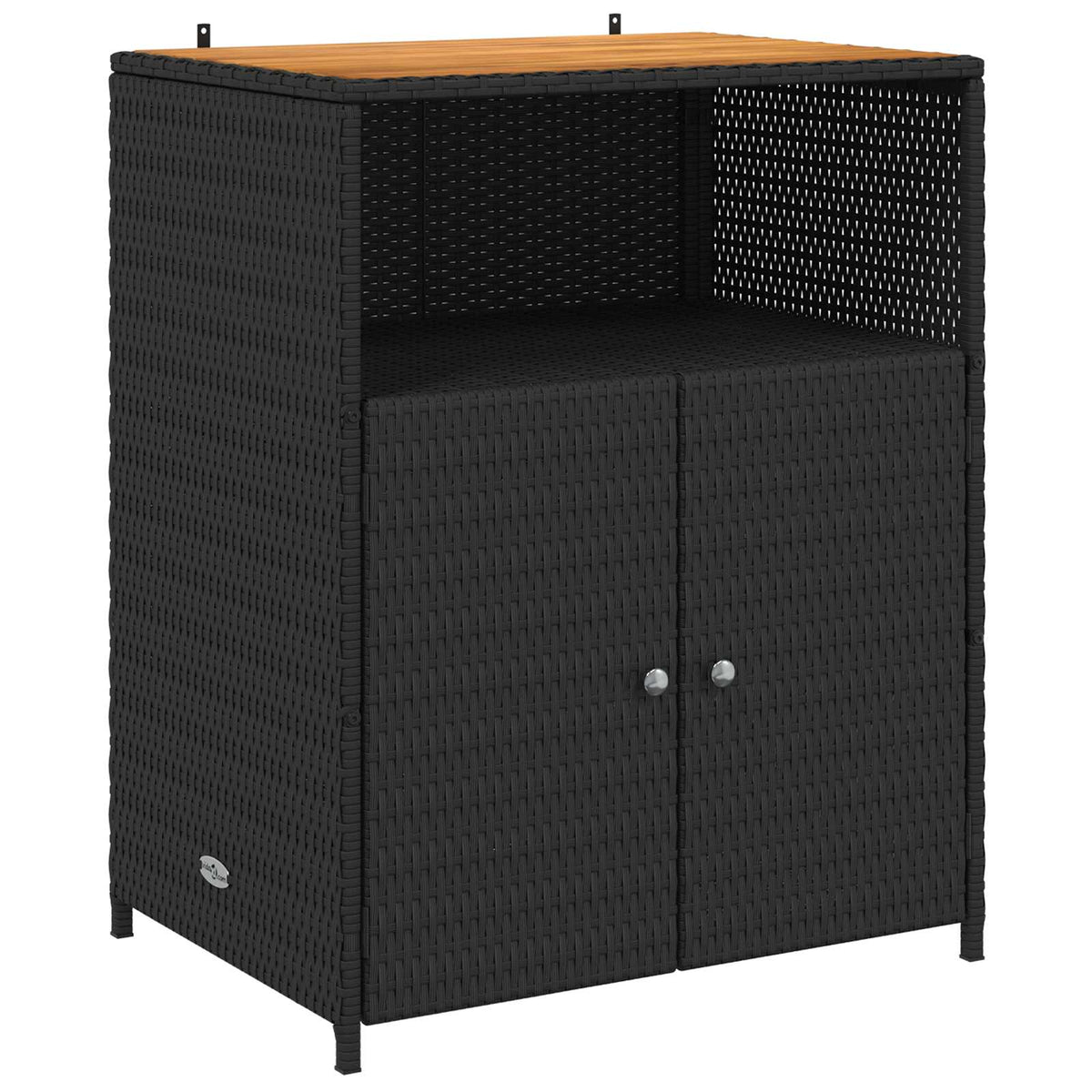 Cabinet Black 70 x 50 x 87 cm Polyester and Roly Rattan