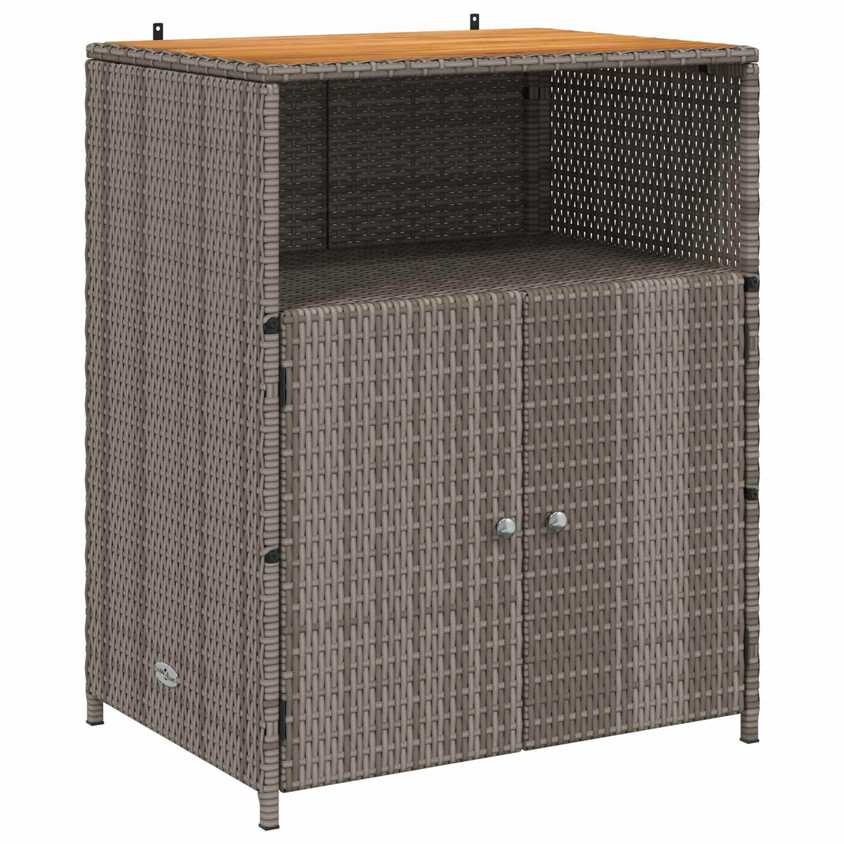 Cabinet Grey 70 x 50 x 87 cm Polyester and Roly Rattan