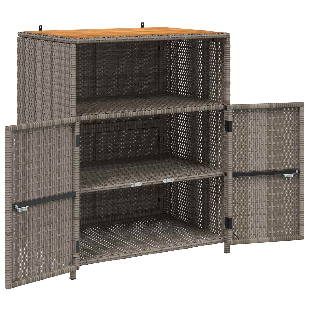 Cabinet Grey 70 x 50 x 87 cm Polyester and Roly Rattan