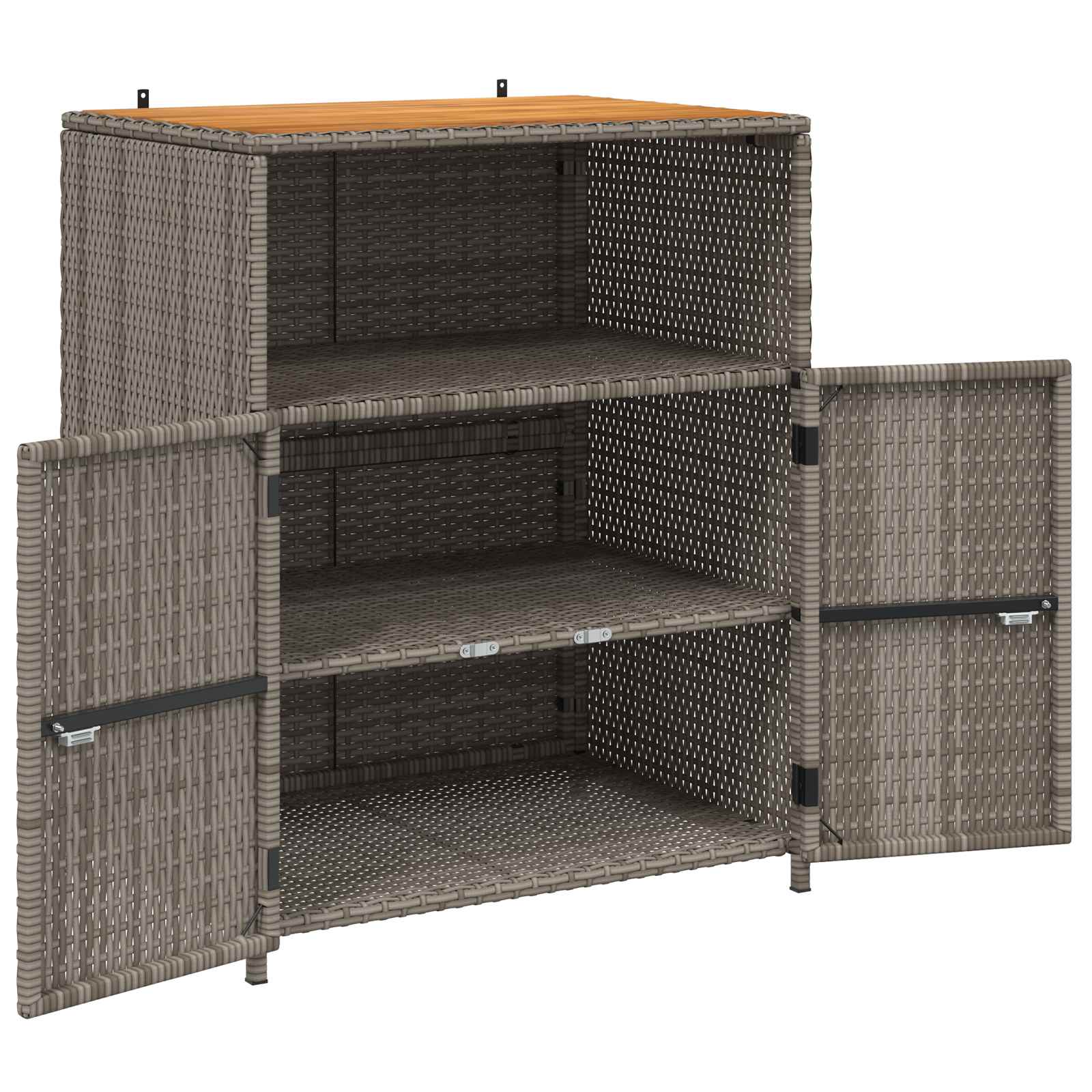 Cabinet Grey 70 x 50 x 87 cm Polyester and Roly Rattan