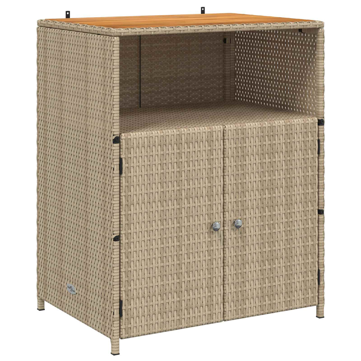 Cabinet Beige 70 x 50 x 87 cm Polyester and Roly Rattan