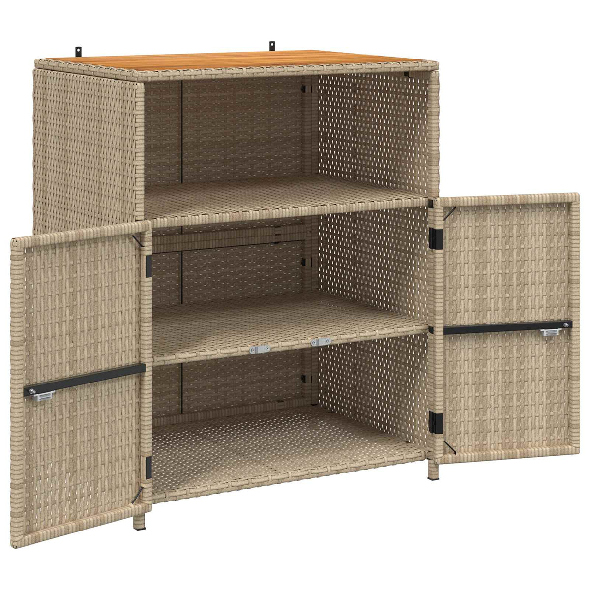 Cabinet Beige 70 x 50 x 87 cm Polyester and Roly Rattan