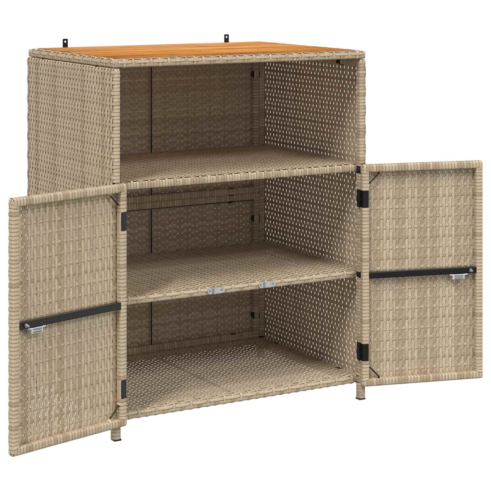 Cabinet Beige 70 x 50 x 87 cm Polyester and Roly Rattan