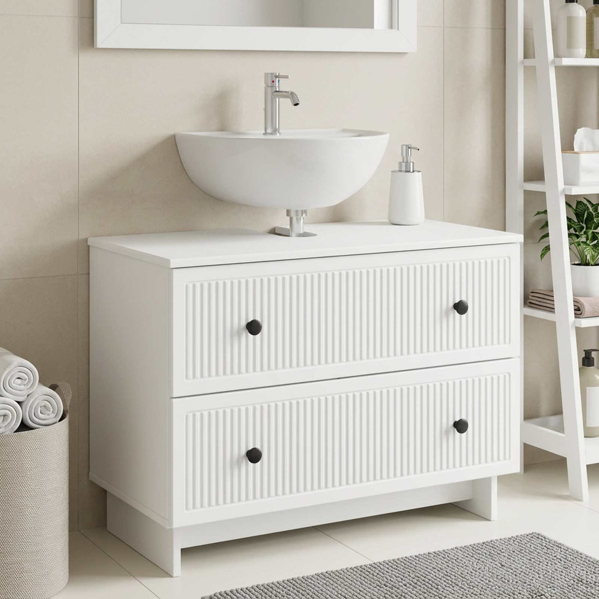Bathroom Sink Cabinet EDE White 82 x 41 x 59 cm Engineered Wood