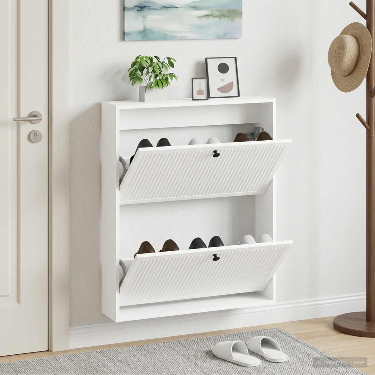 Wall-Mounted Shoe Cabinet EDE 71 x 17 x 86 cm Engineered Wood
