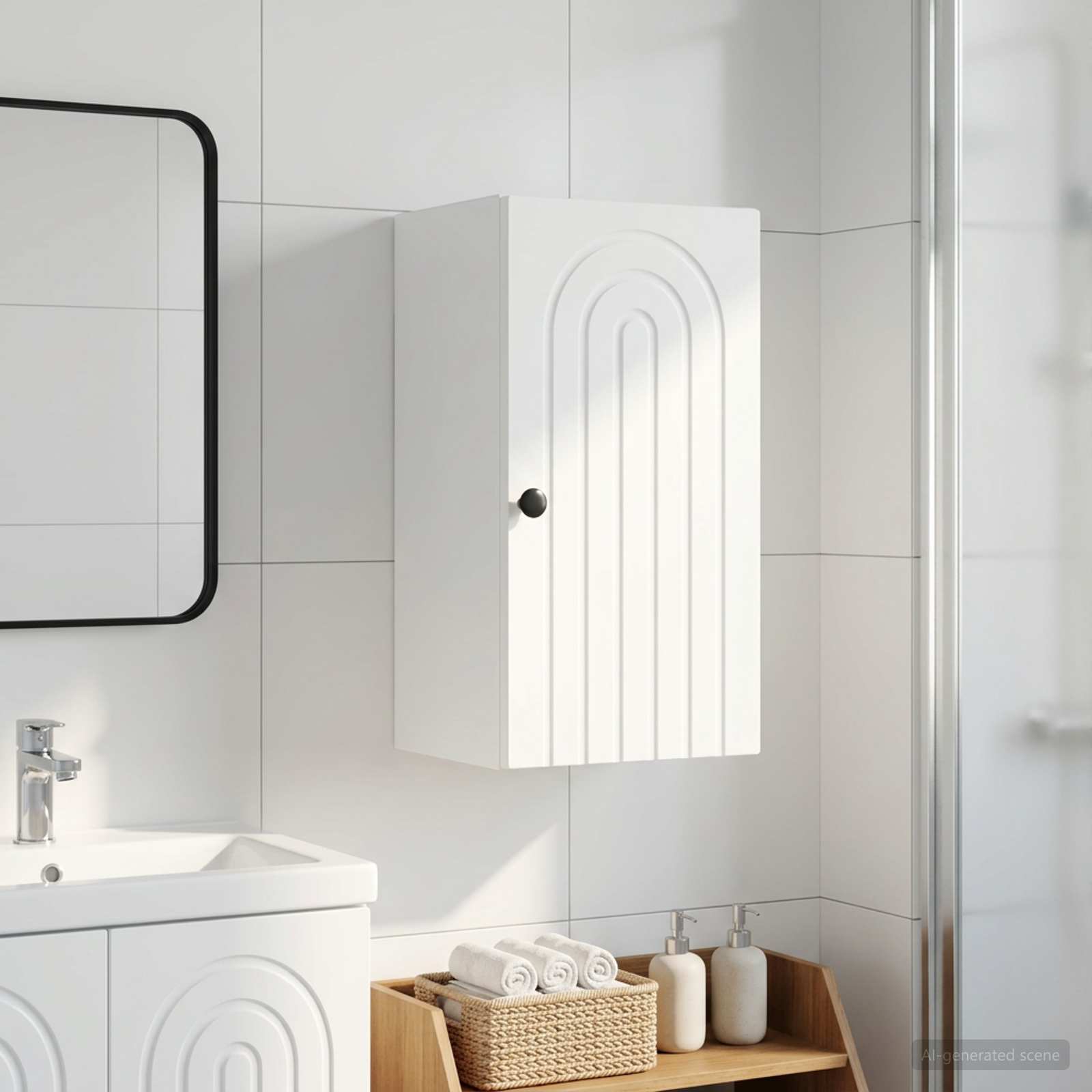 Bathroom Wall Cabinet ALKMAAR White 30 x 31 x 59 cm