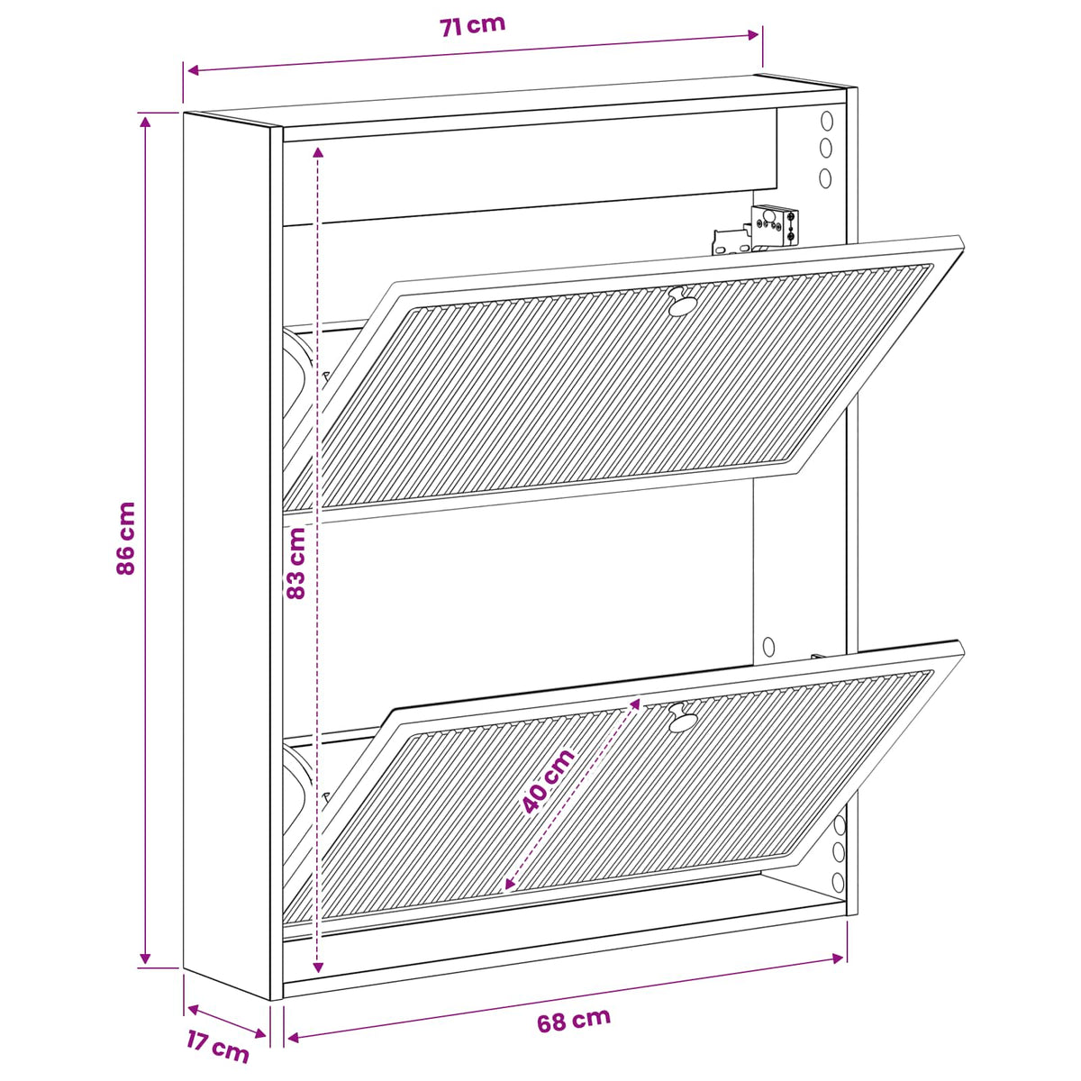 Wall-Mounted Shoe Cabinet ALKMAAR 71 x 17 x 86 cm White