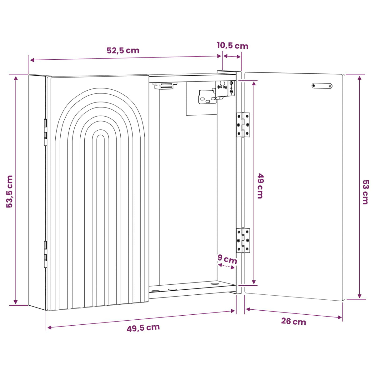 Dartboard Cabinet ALKMAAR White 52.5 x 10.5 x 53.5 cm