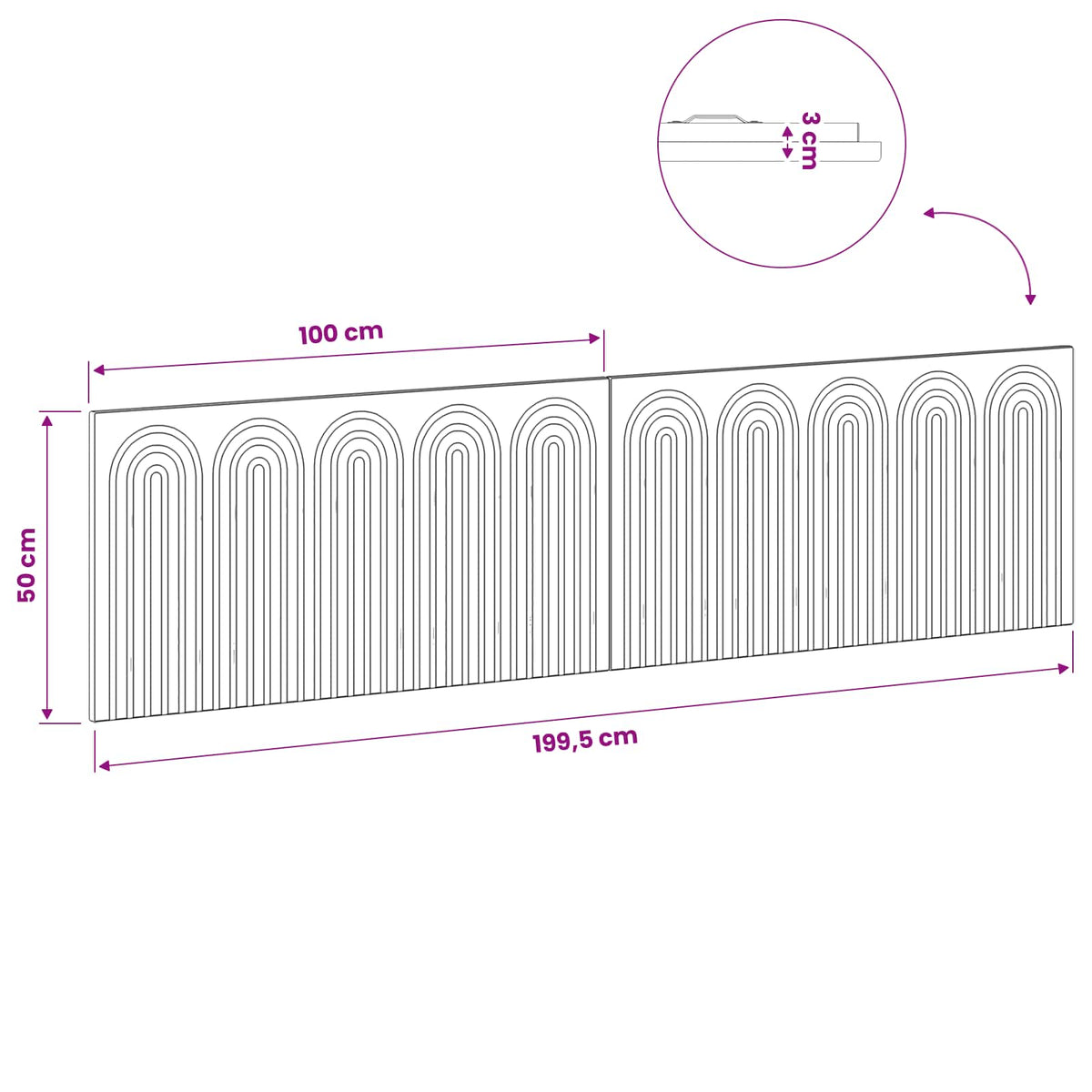 Wall-Mounted Headboard ALKMAAR Sonoma Oak Engineered Wood